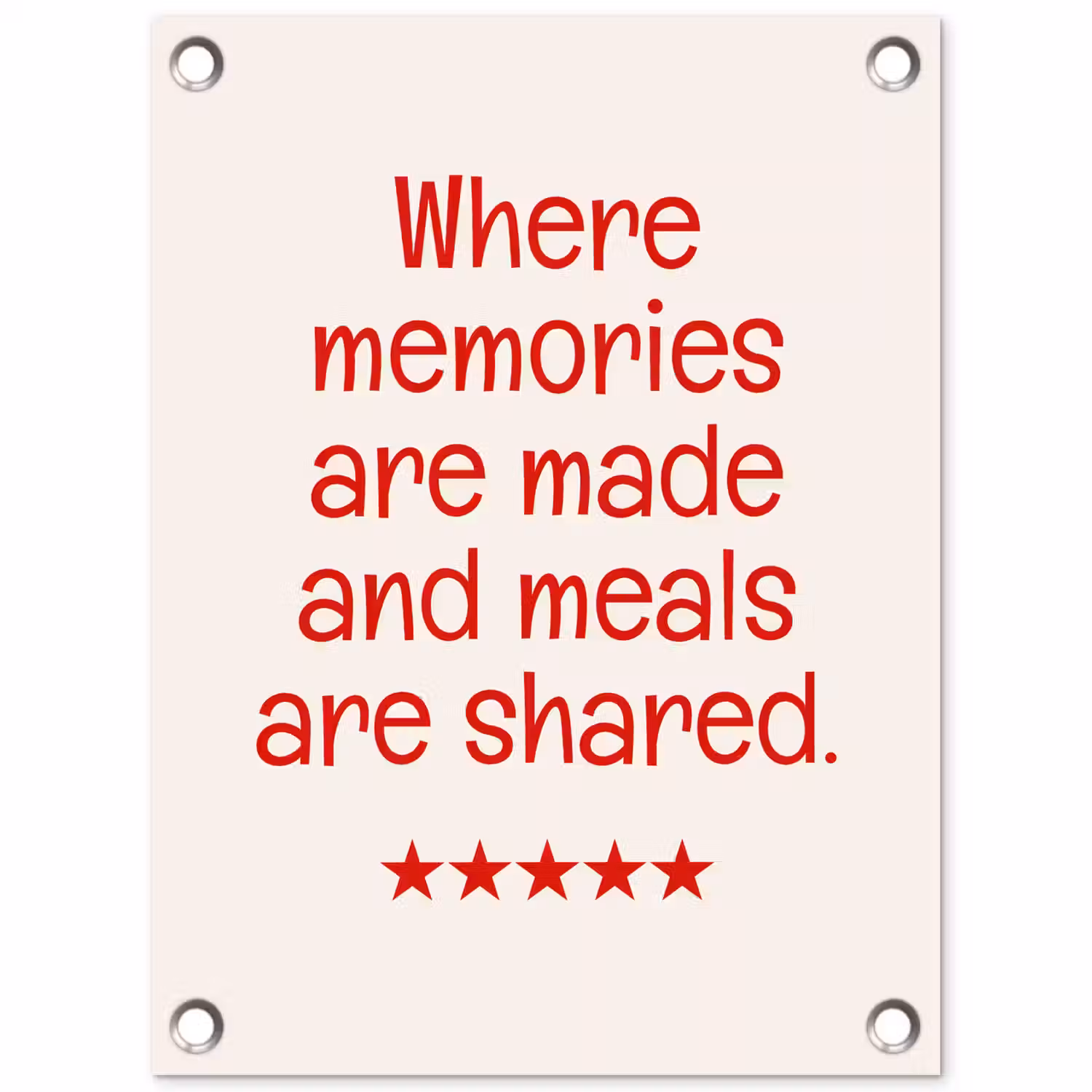 Quote - Sterren - Rood - Memories tuinposter los doek klein -3d