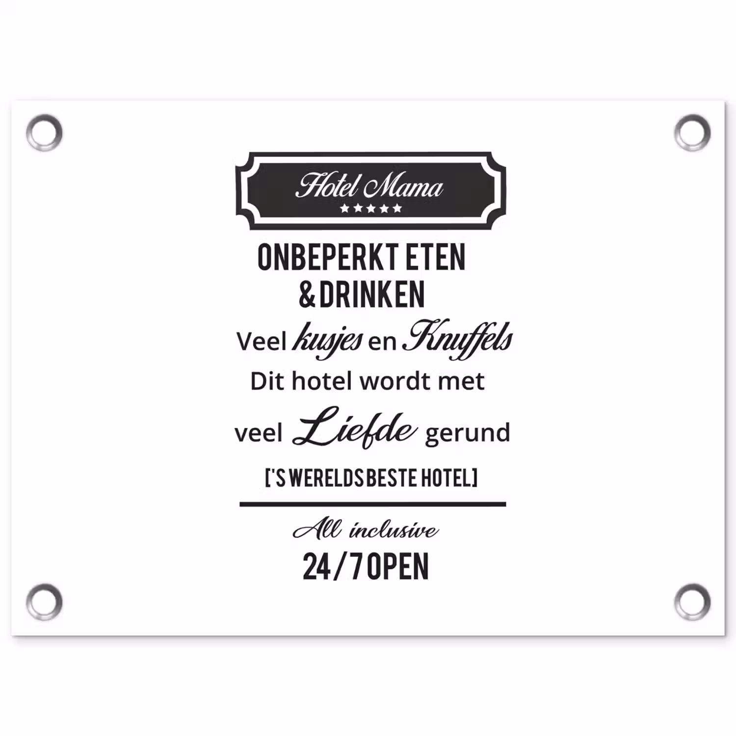Quotes - Mama - Spreuken - Hotel mama tuinposter los doek klein -3d