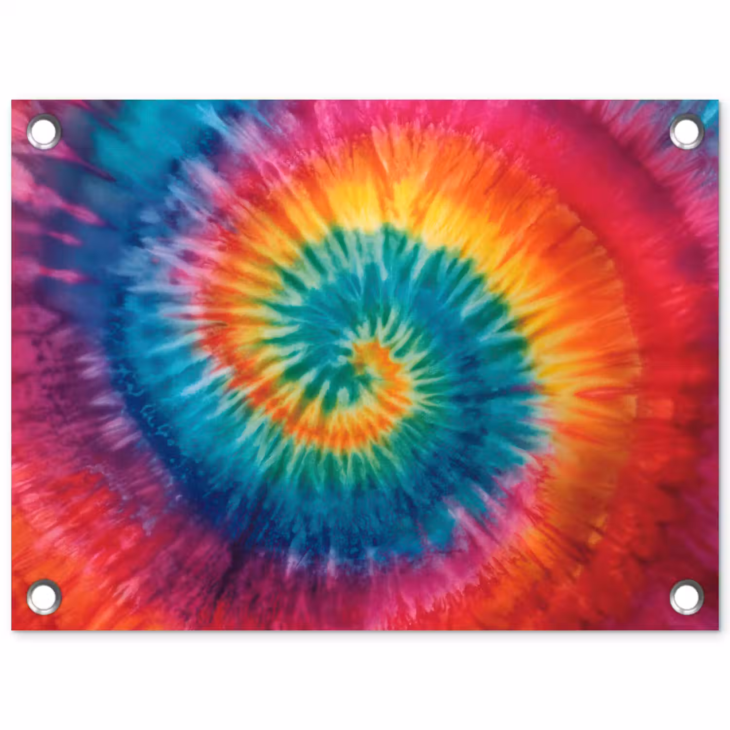 Regenboogkleuren - Tie dye - tuinposter los doek klein -3d