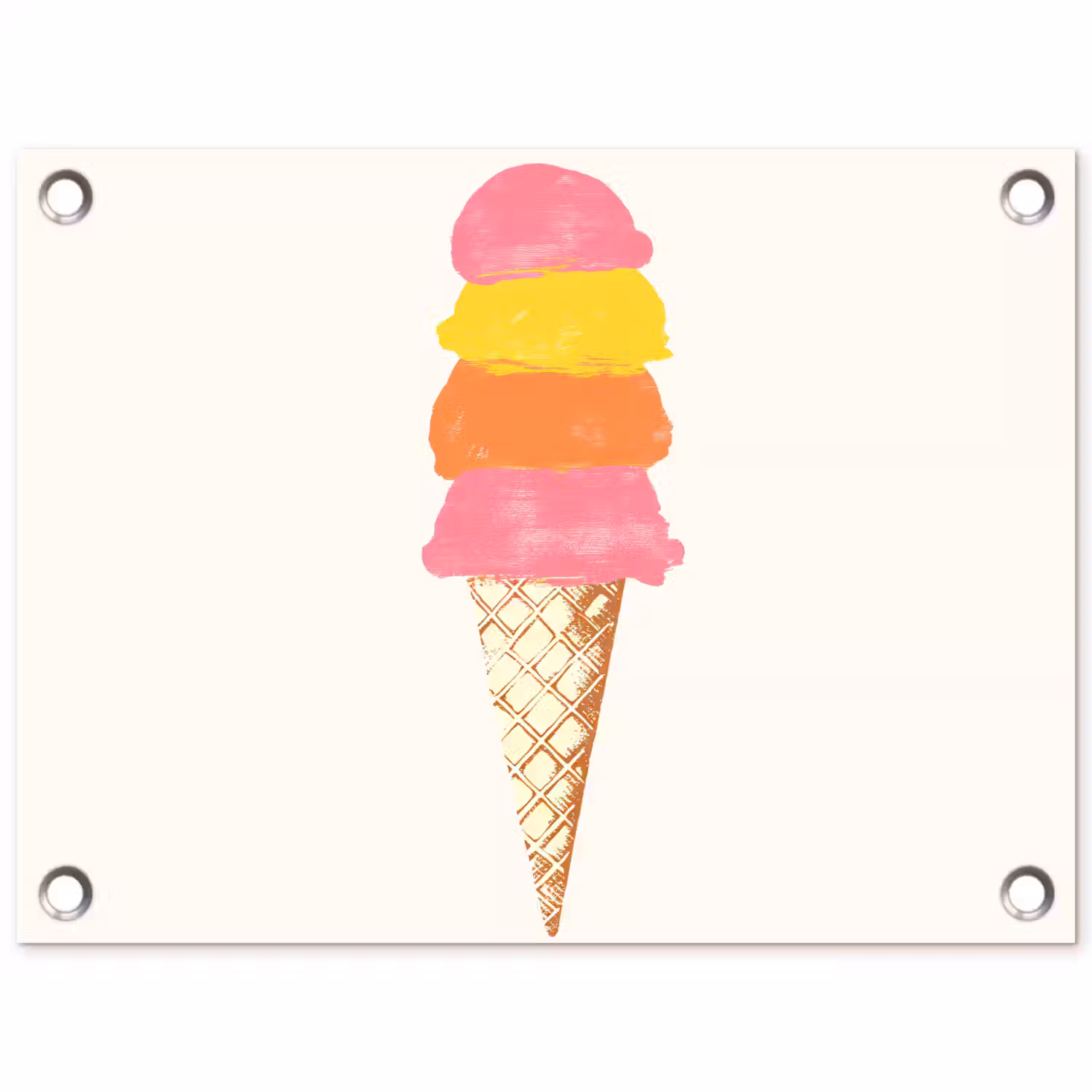 Schepijs - Hoorntje - Illustratie - Minimalistisch tuinposter los doek klein -3d