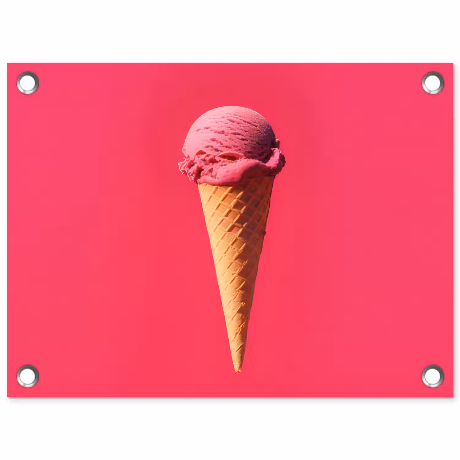 Schepijs - Roze - Hoorntje tuinposter los doek klein -3d