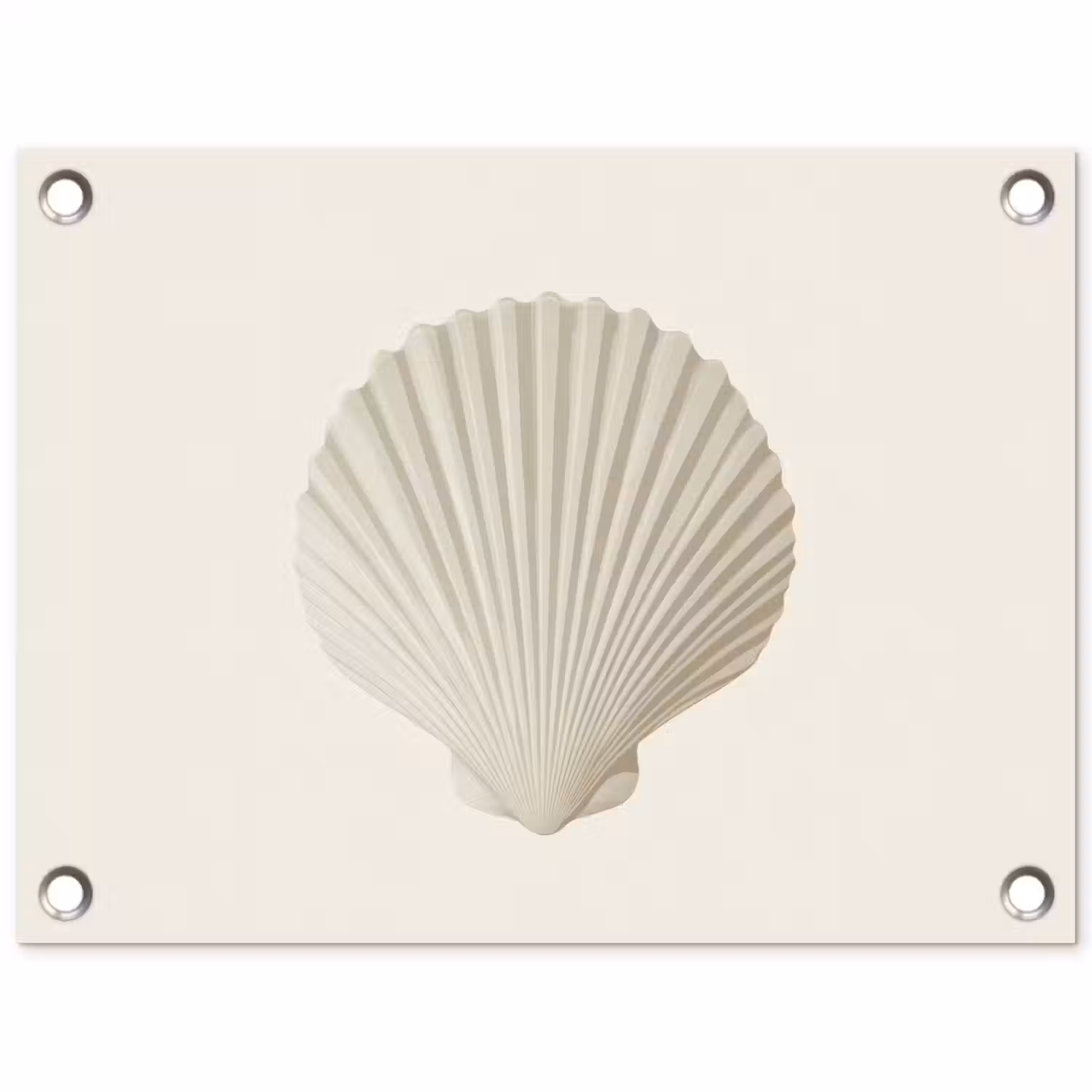 Schelp - Minimalistisch - Wit tuinposter los doek klein -3d