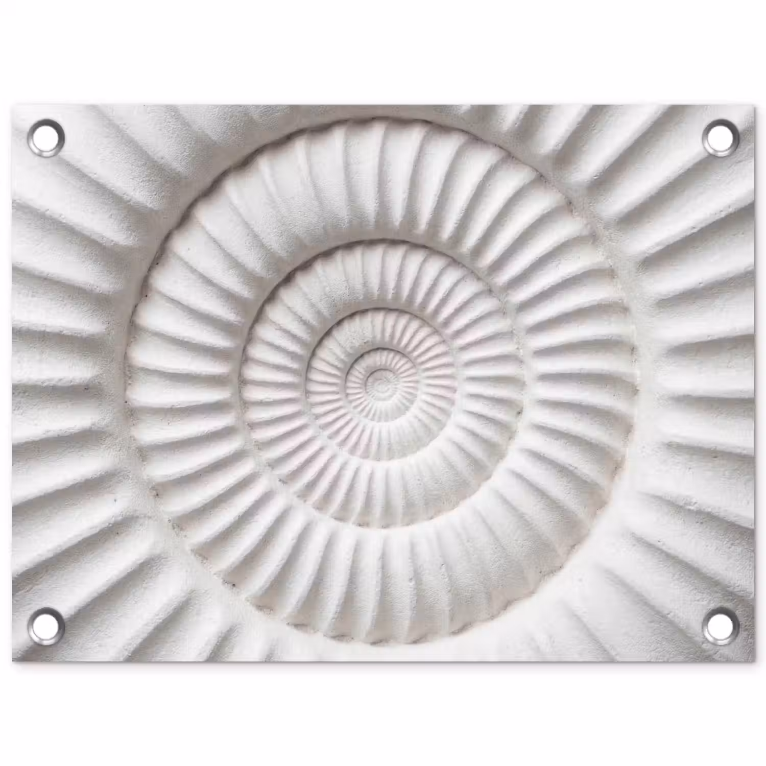 Schelp - Spiraal - Wit tuinposter los doek klein -3d