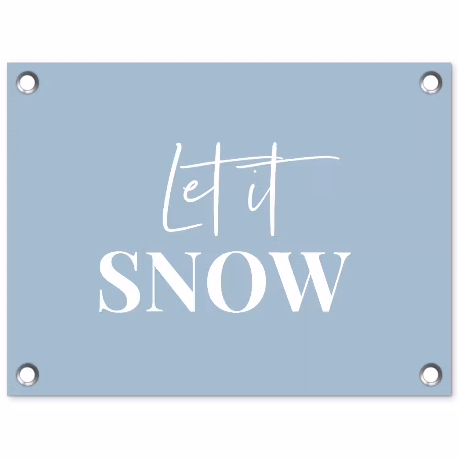 Sneeuw - Winter - Blauw - Let it snow tuinposter los doek klein -3d