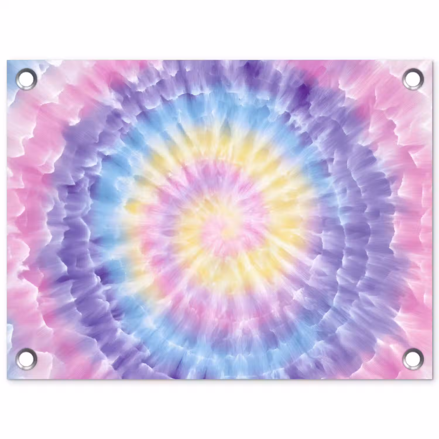 Spiraal - Tie dye - Pasteltinten tuinposter los doek klein -3d