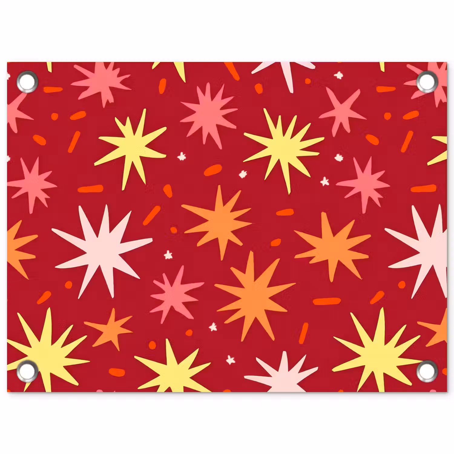 Sterren - Speels - Rood tuinposter los doek klein 239 -3d