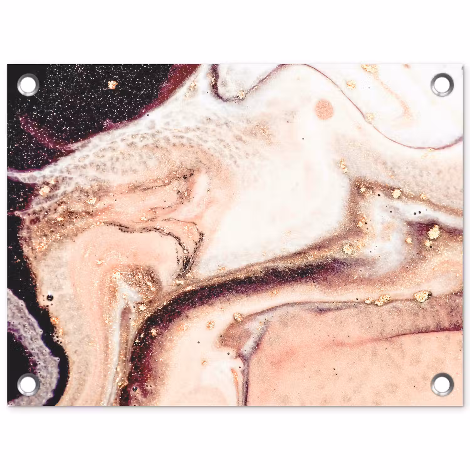 Steen - Marmer - Edelsteen - Abstract - Natuur - Roze tuinposter los doek klein -3d
