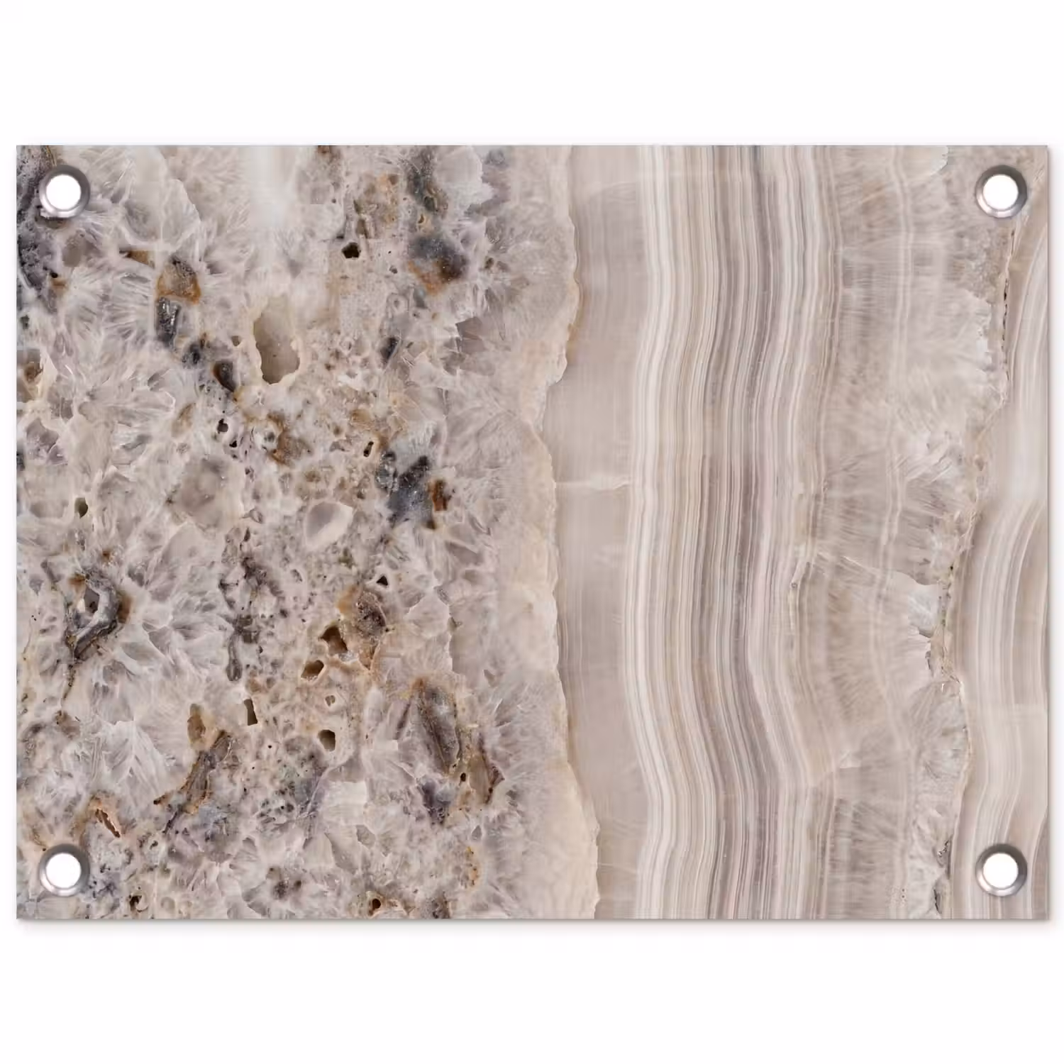 Steen - Textuur - Abstract - Beige - Wit tuinposter los doek klein -3d