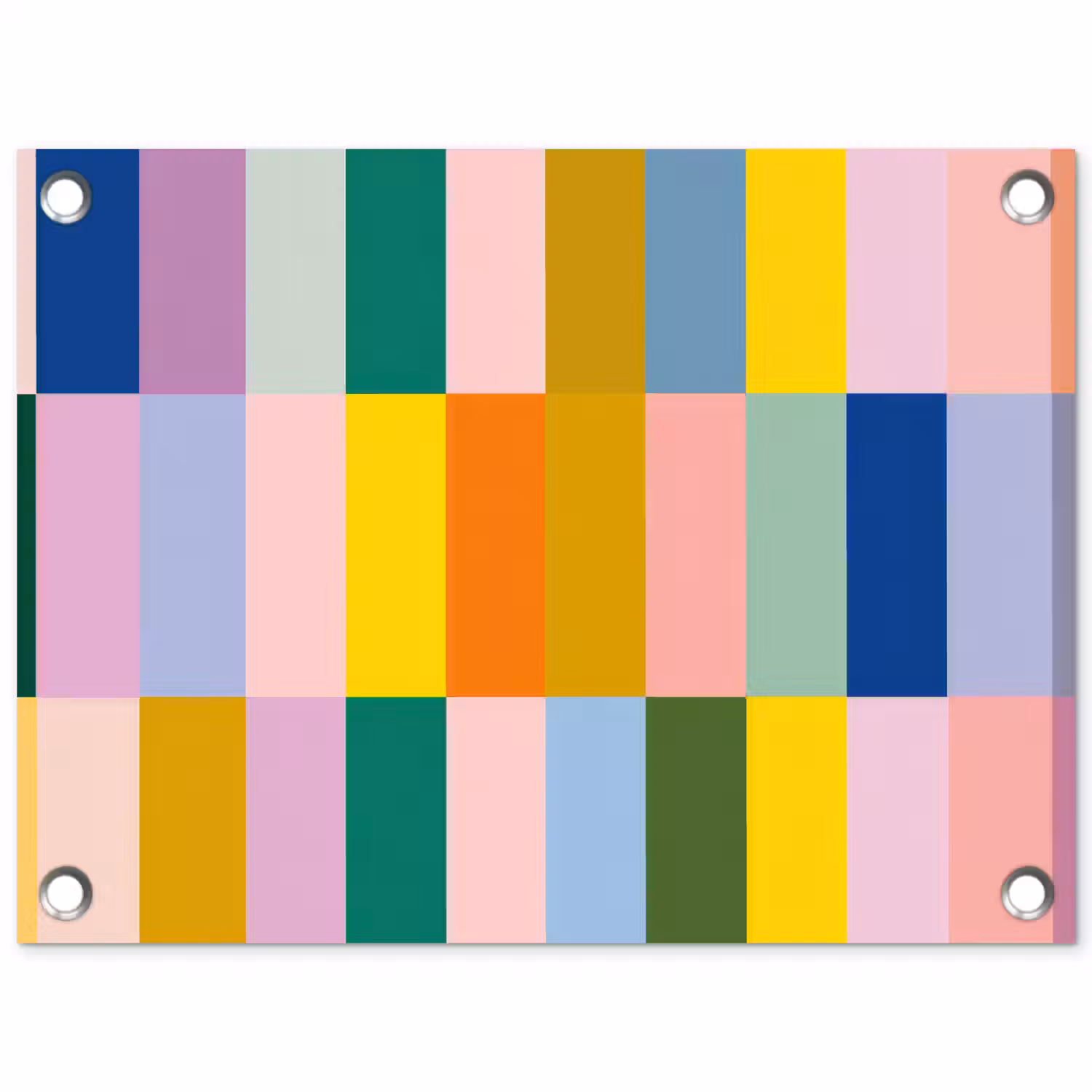 Stroken - Blauw - Patroon - Abstract tuinposter los doek klein -3d