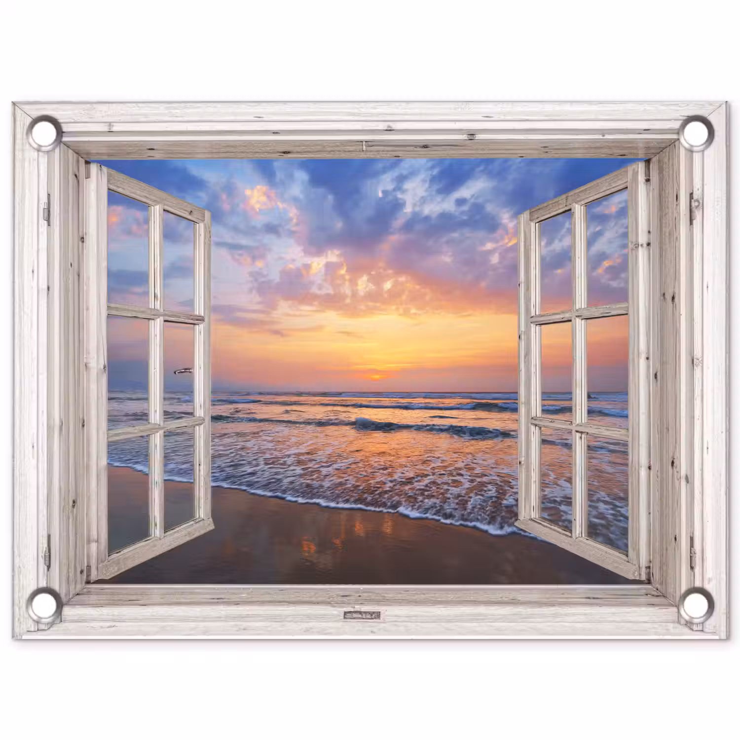 Zonsondergang aan zee tuinposter los doek klein -3d