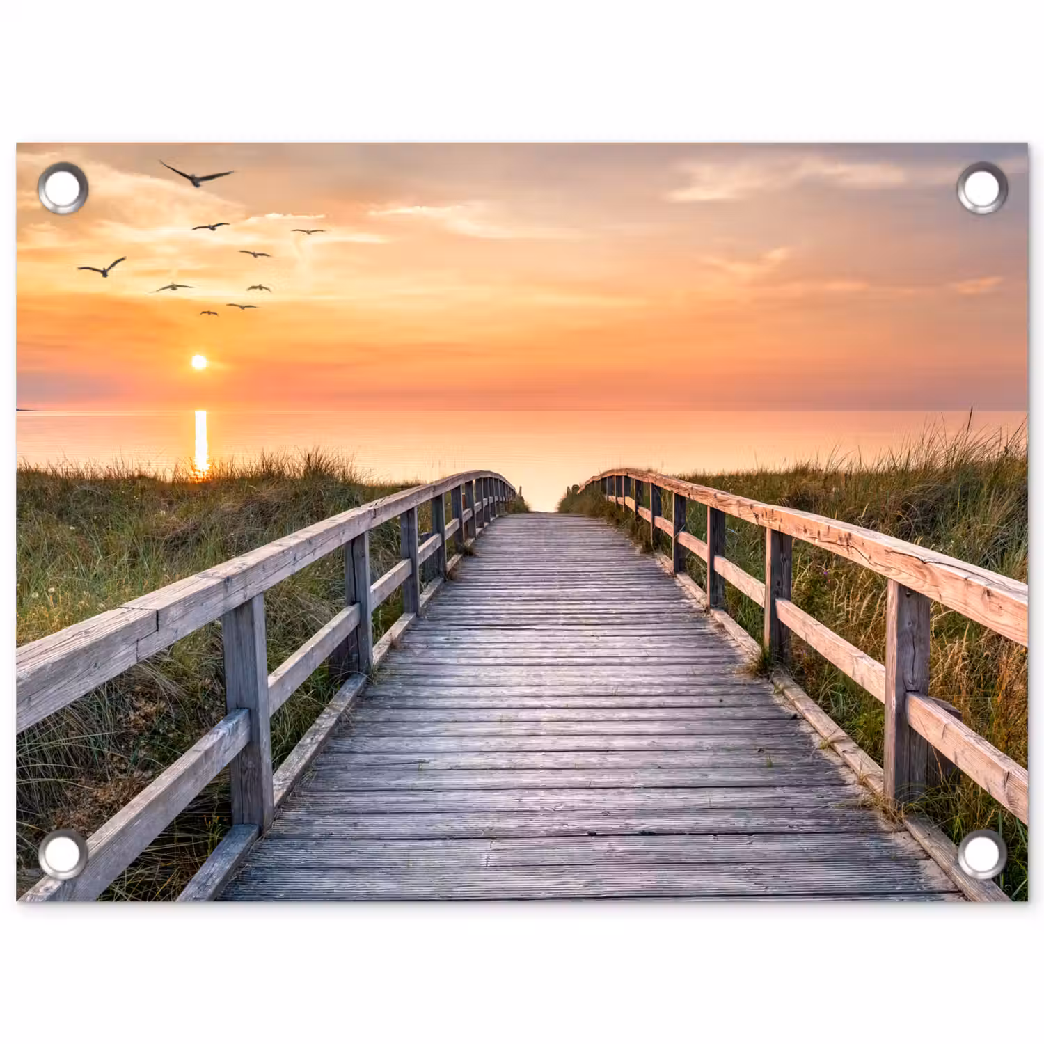 Zonsondergang over de Duinen tuinposter los doek klein -3d