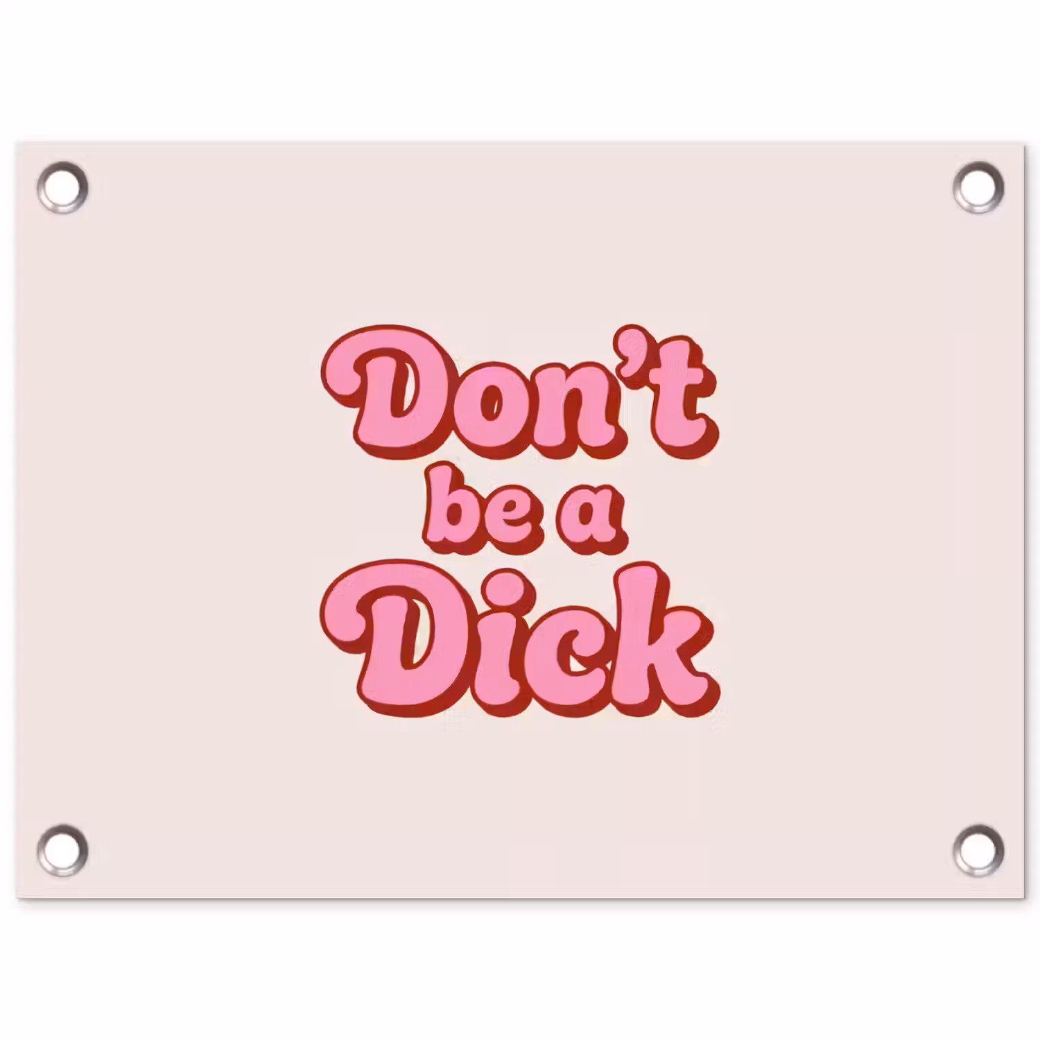 Tekst - Boodschap - Roze tuinposter los doek klein -3d