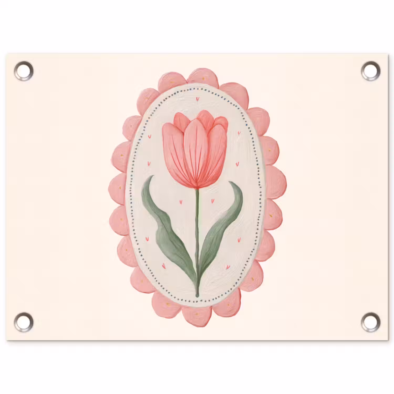 Tulp - Lijst - Ovaal - Illustratie tuinposter los doek klein -3d