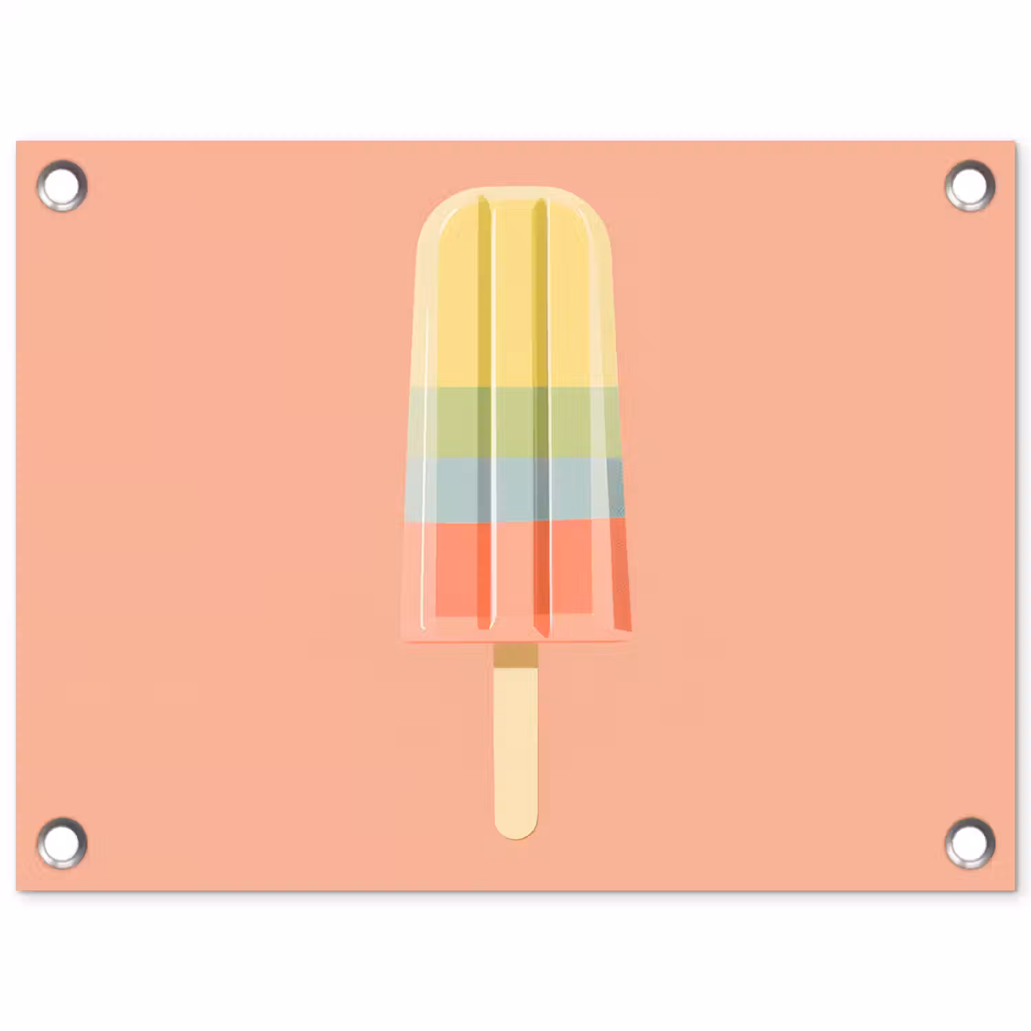 Waterijsje - Pasteltinten - Minimalistisch tuinposter los doek klein -3d