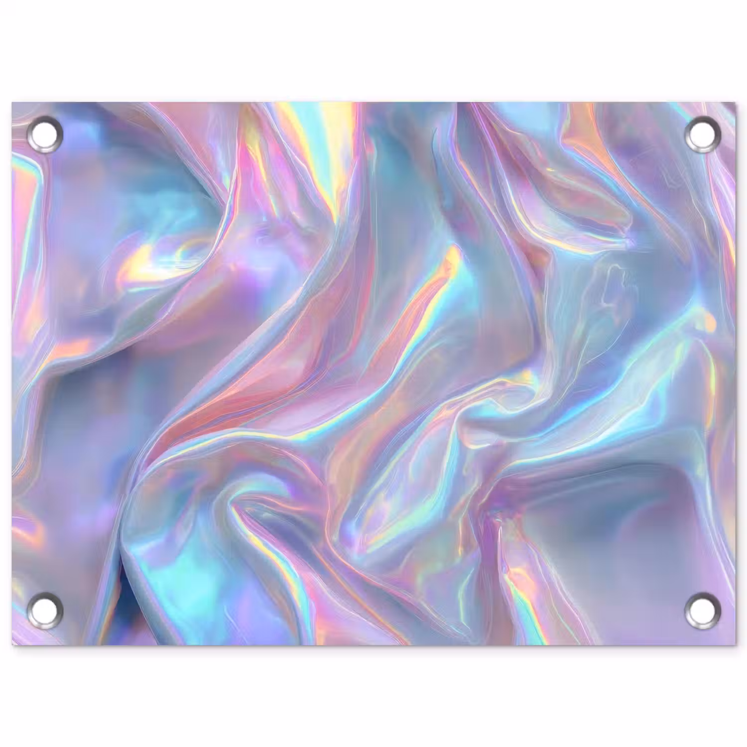 Golvend - Pasteltinten - Glanzend - Stof tuinposter los doek klein -3d