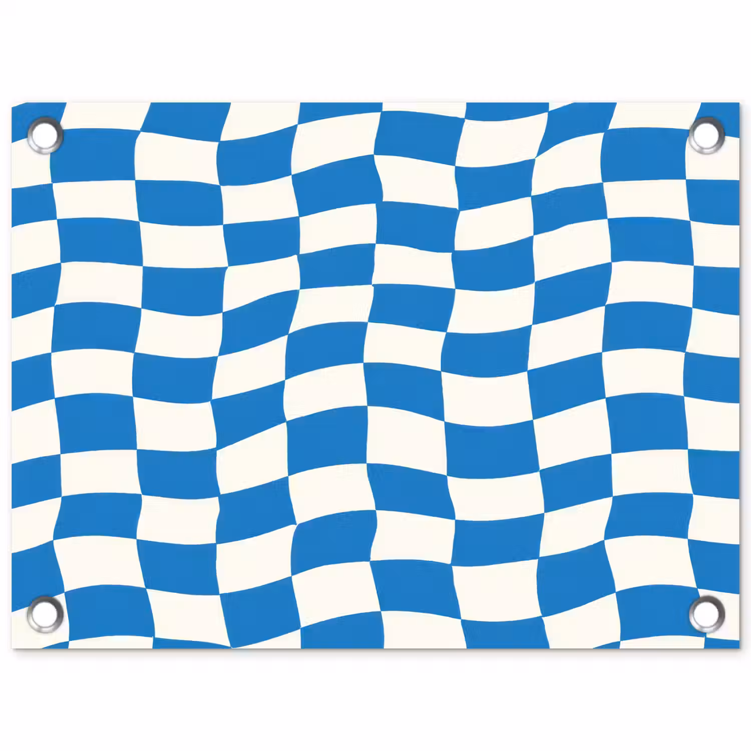 Golvend - Patroon - Blauw tuinposter los doek klein 239 -3d