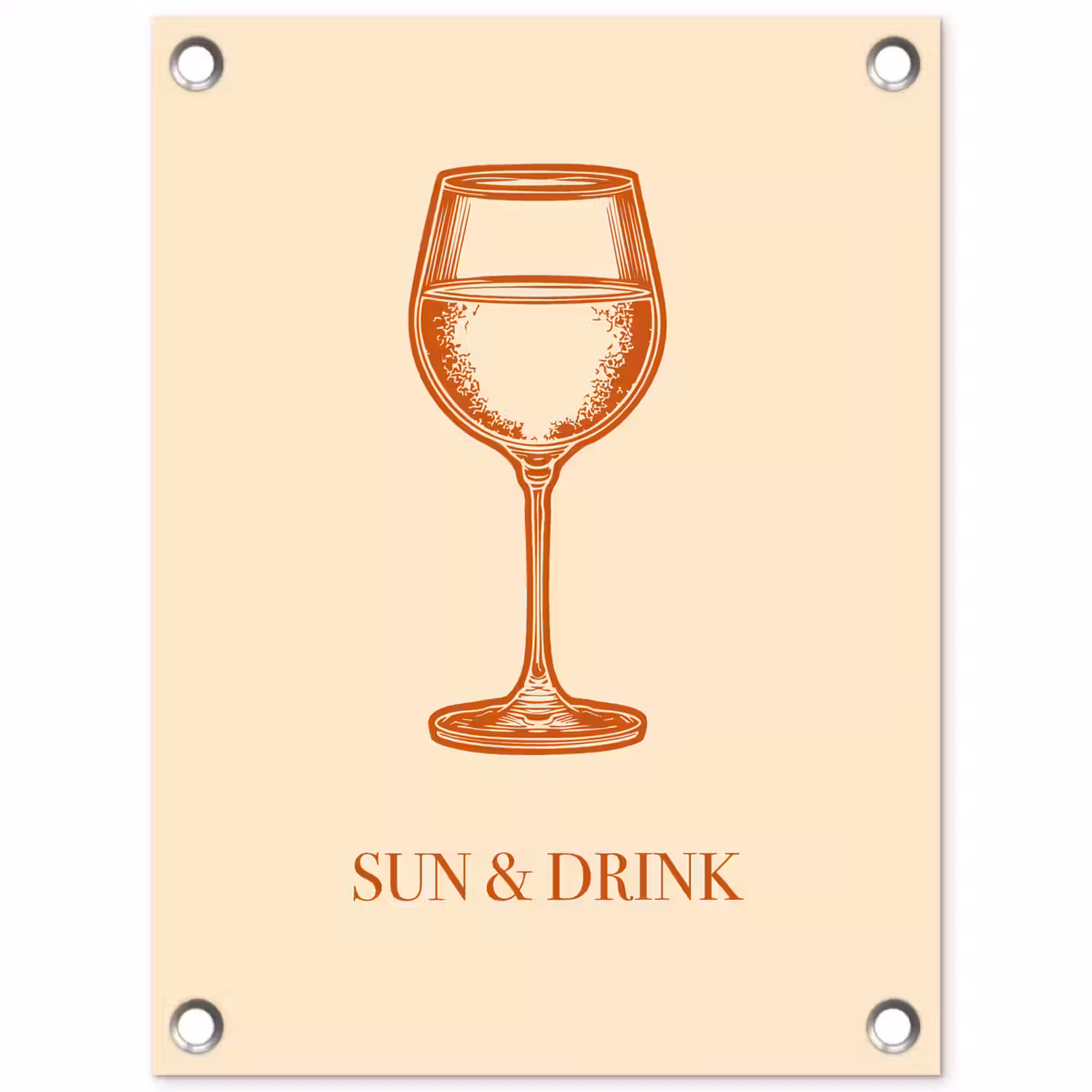 Wijn - Zomer - Quote - Oranje tuinposter los doek klein -3d