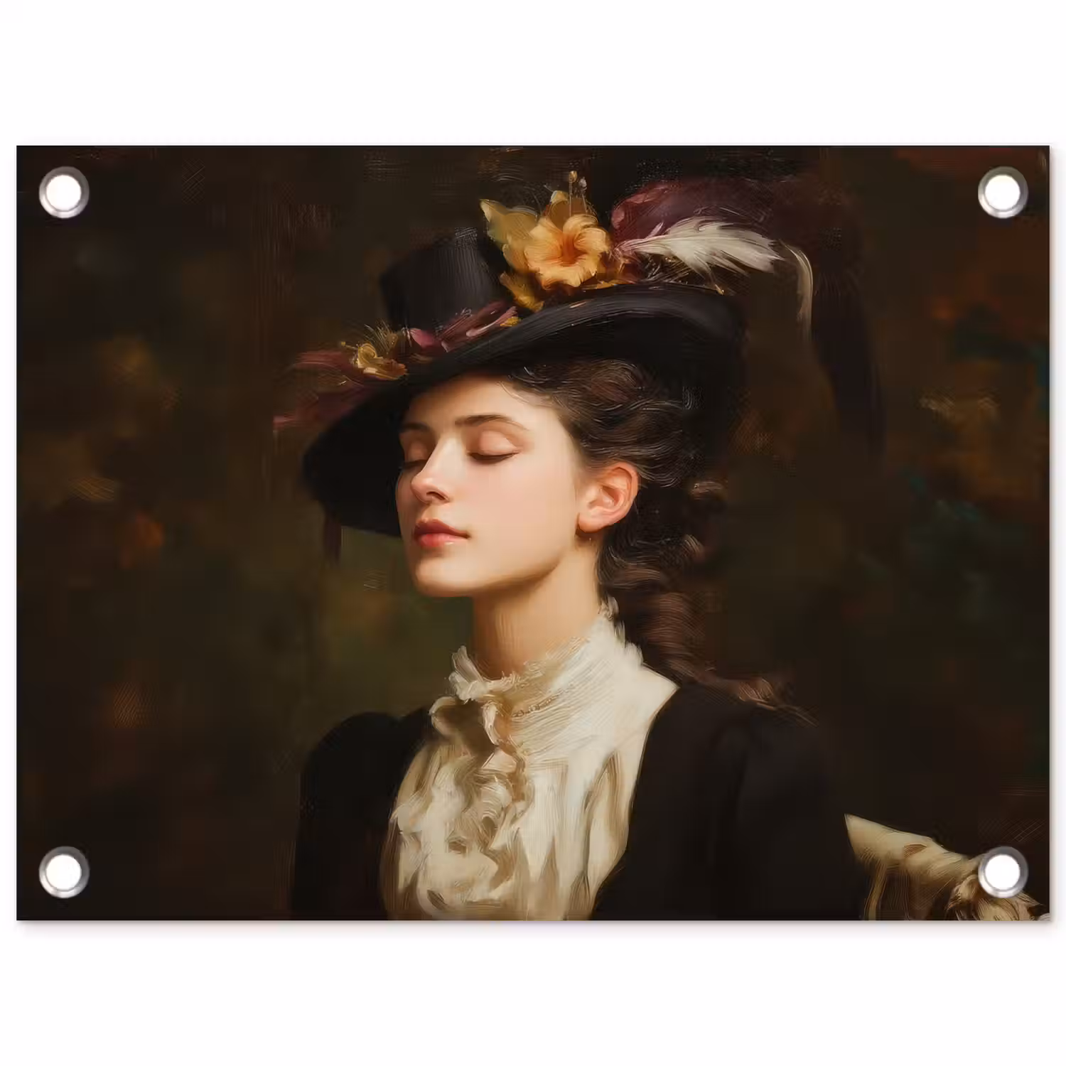 Vrouw - Victoriaans - Portret tuinposter los doek klein -3d