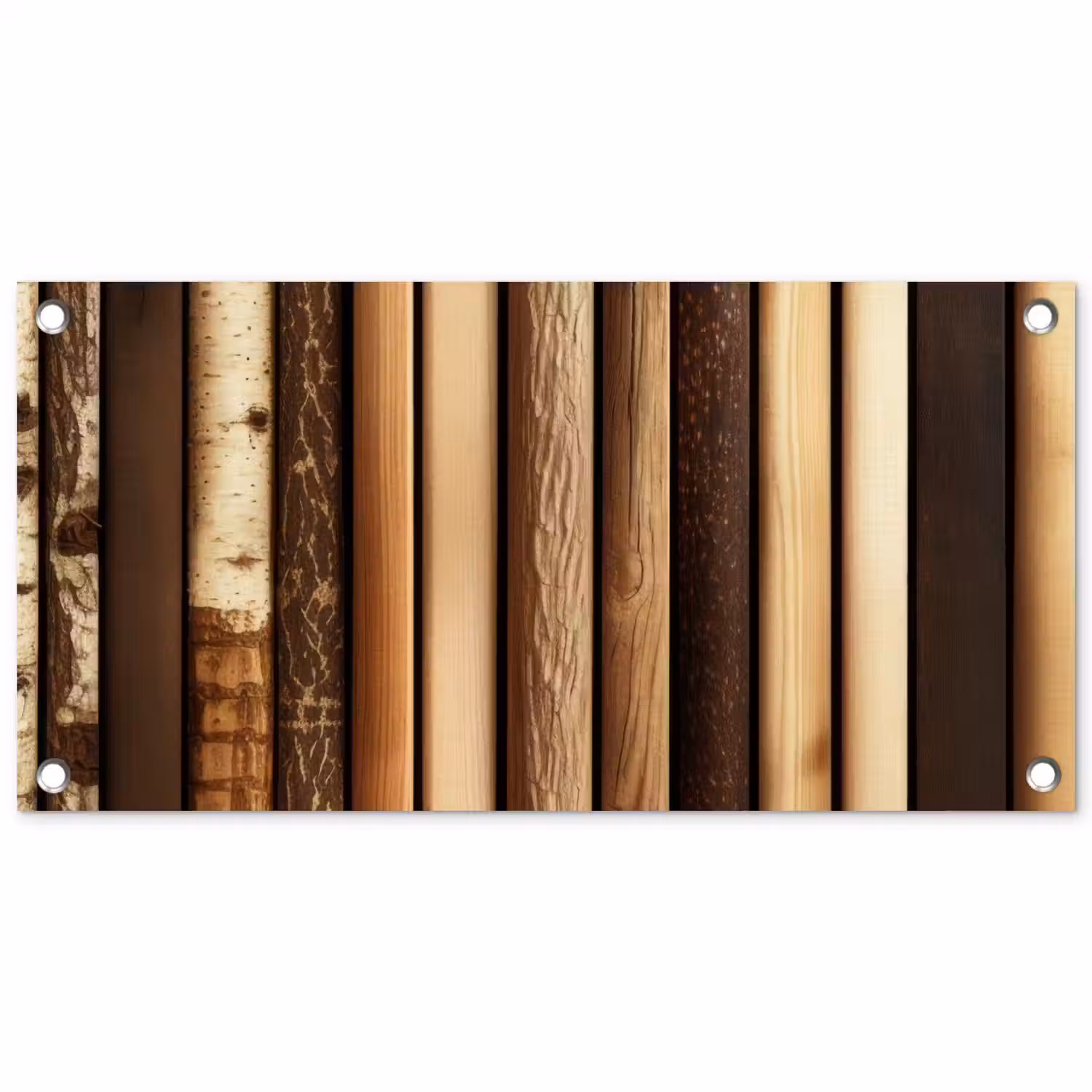 Hout - Planken - Natuurlijk tuinposter los doek klein -3d