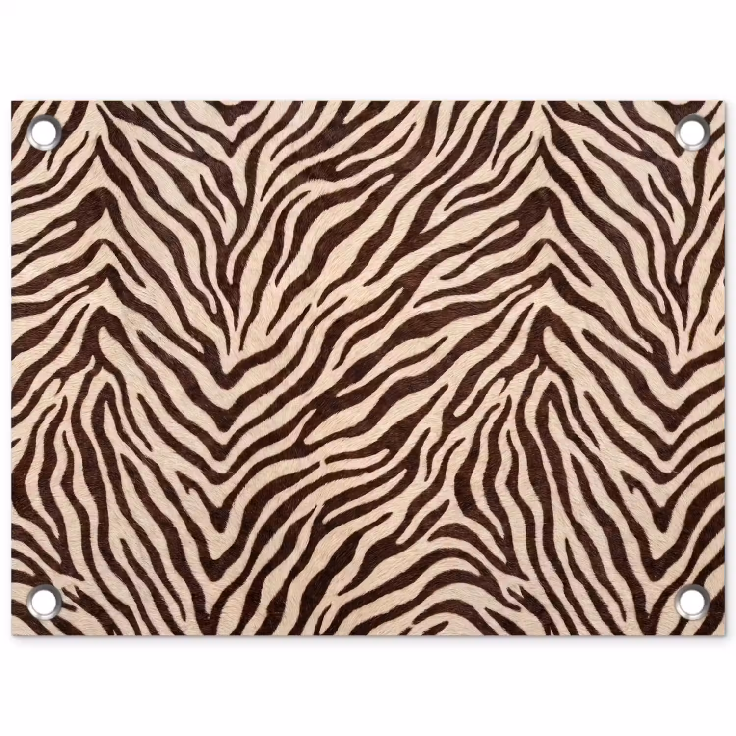 Zebra - Strepen - Bruin tuinposter los doek klein -3d