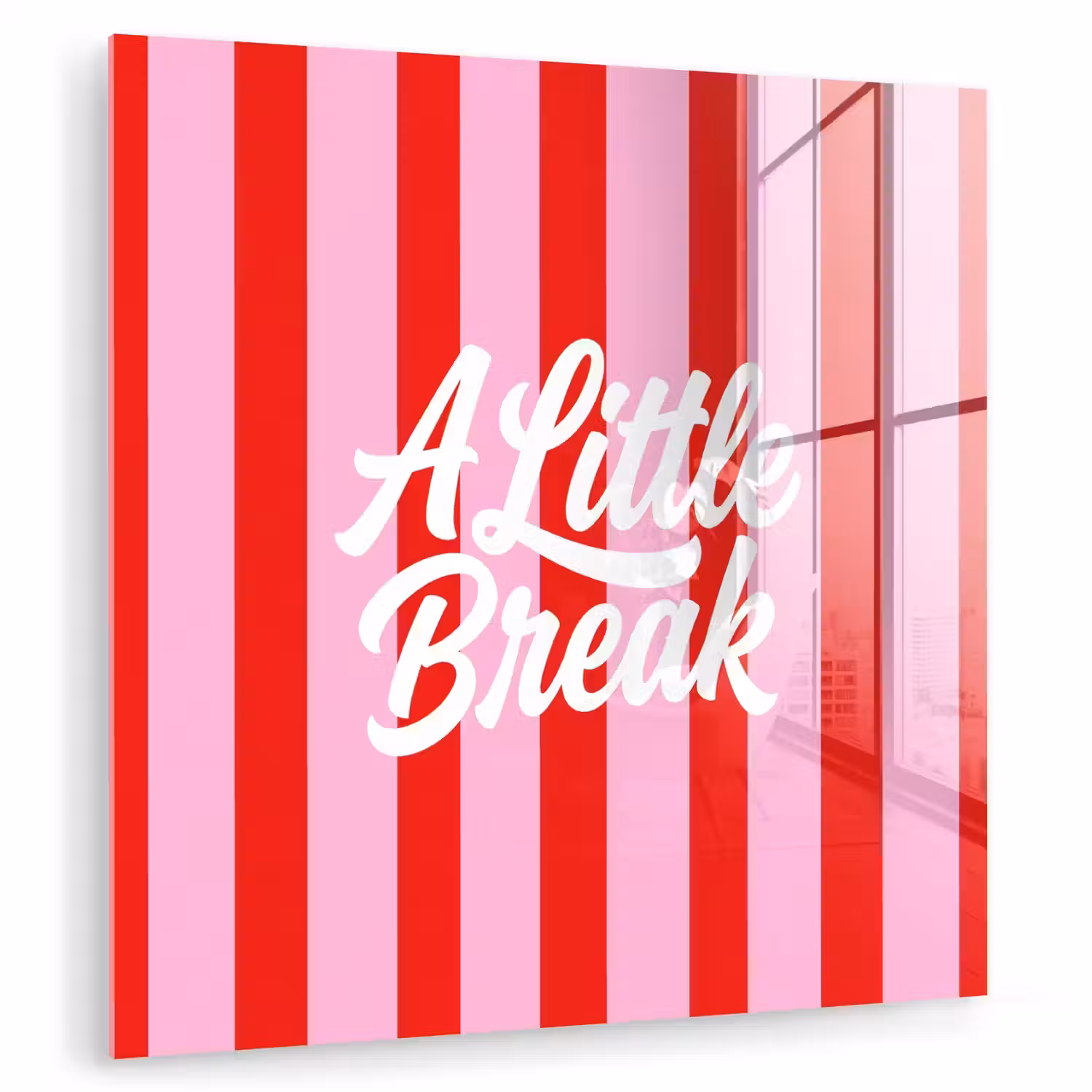 A Little Break - Strepen - Rood - Roze plexiglas 5mm klein -zzzproduct_nieuw