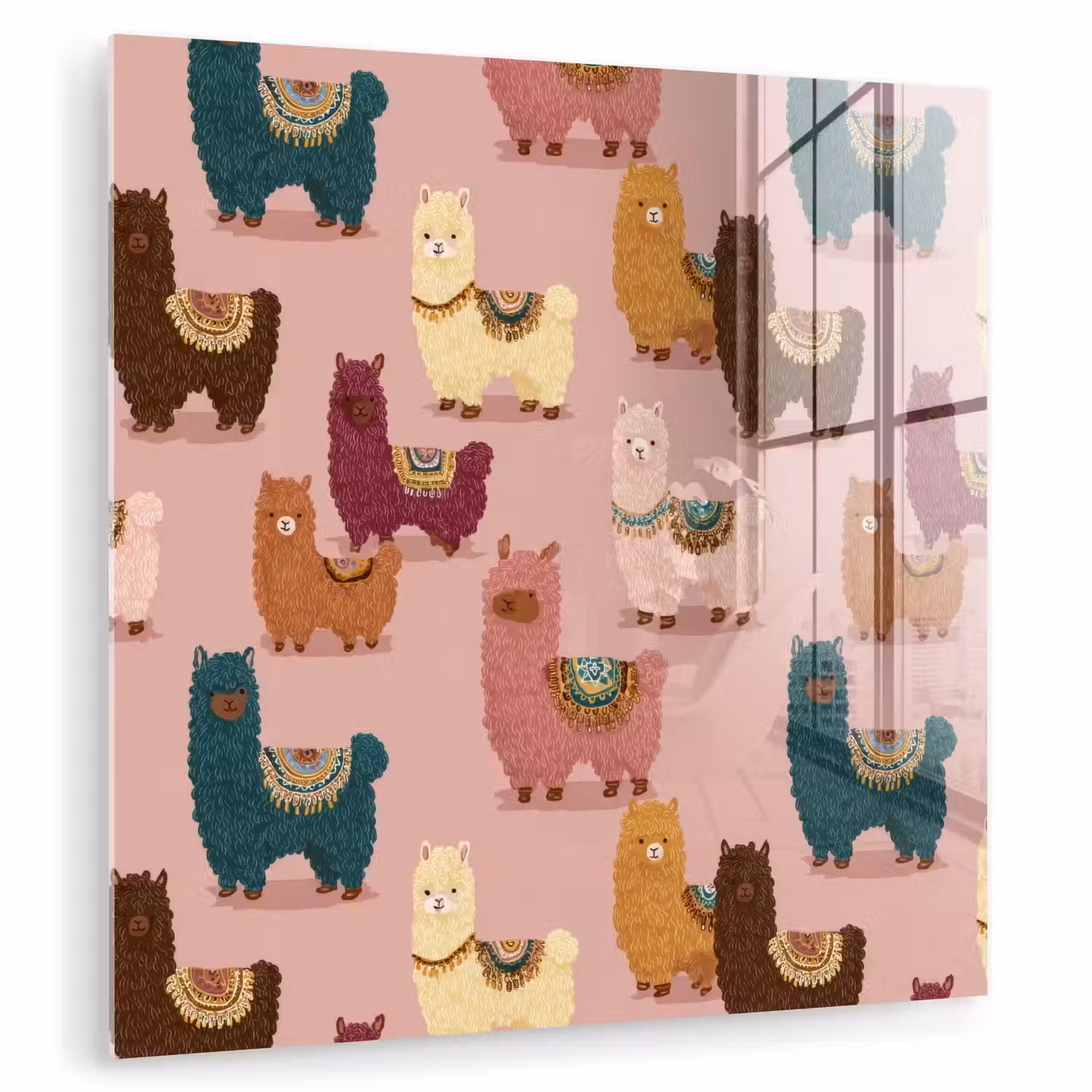 Alpaca's - Patroon - Kleurrijk plexiglas 5mm klein 11 -zzzproduct_nieuw