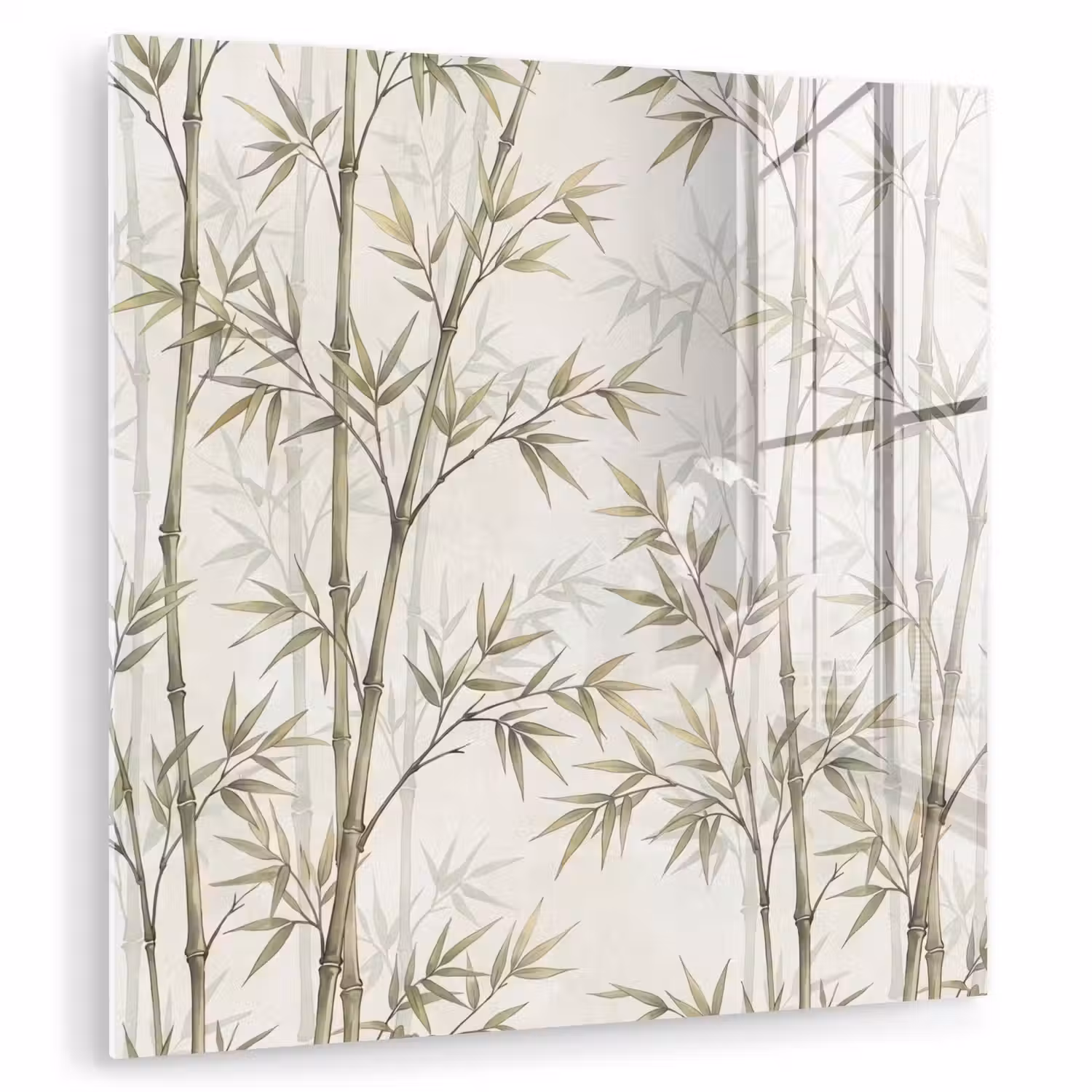 Bamboe - Bladeren - Natuur - Aquarel - Groen plexiglas 5mm klein -zzzproduct_nieuw