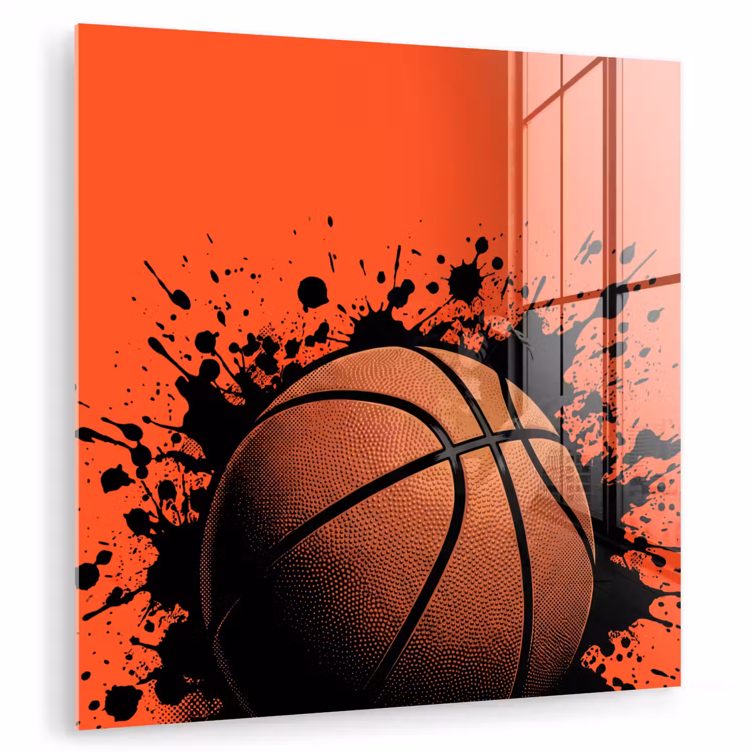 Basketbal - Verf - Sport - Oranje plexiglas 5mm klein -zzzproduct_nieuw