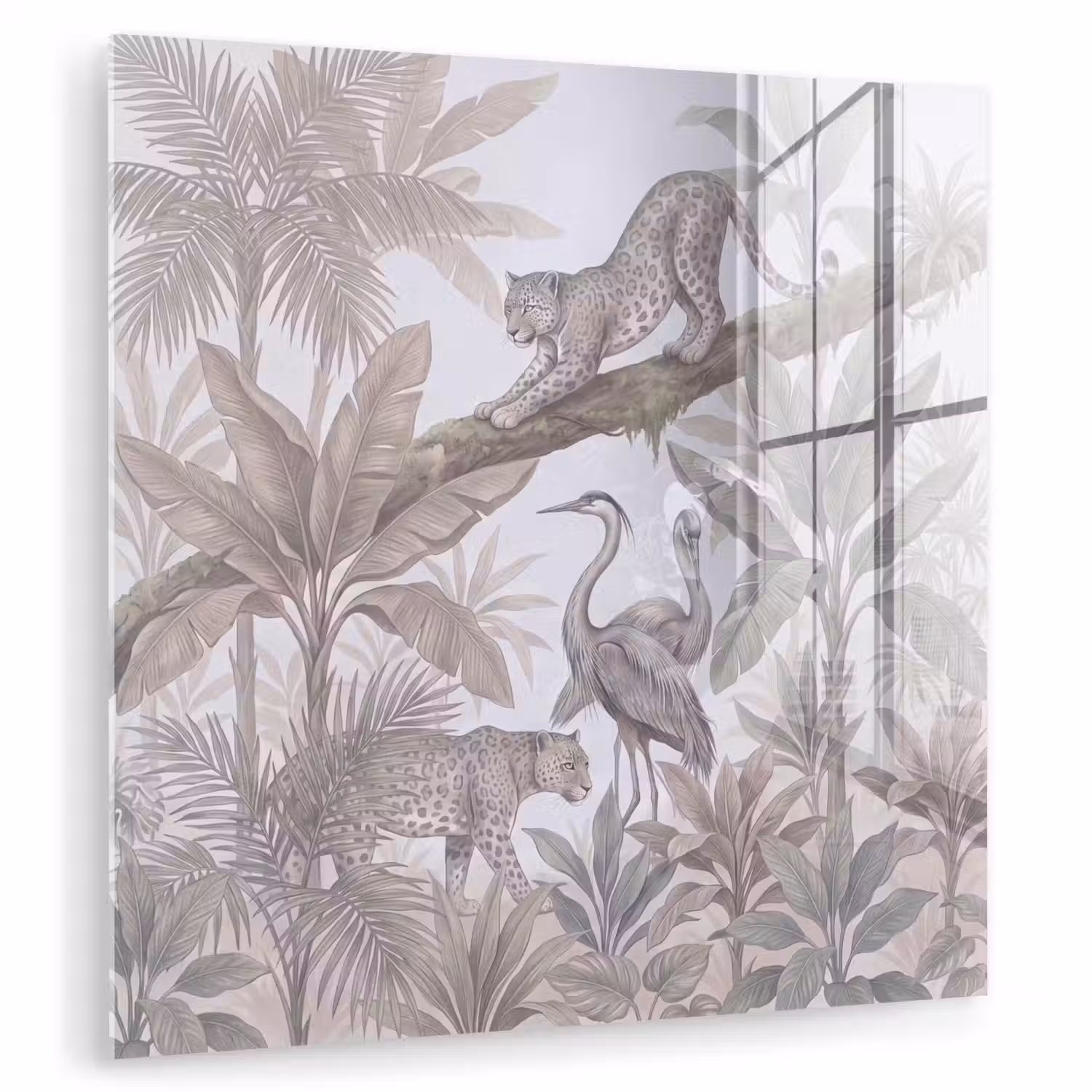 Kat - Vogel - Jungle - Illustratie - Dieren plexiglas 5mm klein -zzzproduct_nieuw
