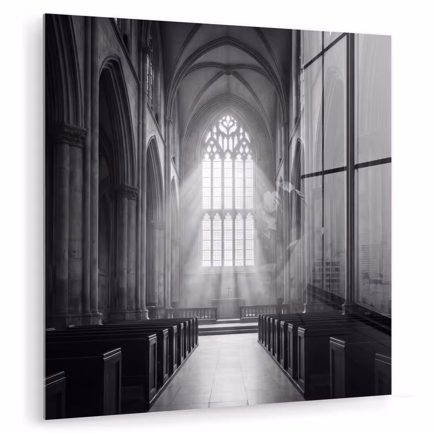 Kerk - Interieur - Lichtstralen - Architectuur - Klassiek plexiglas 5mm klein -zzzproduct_nieuw