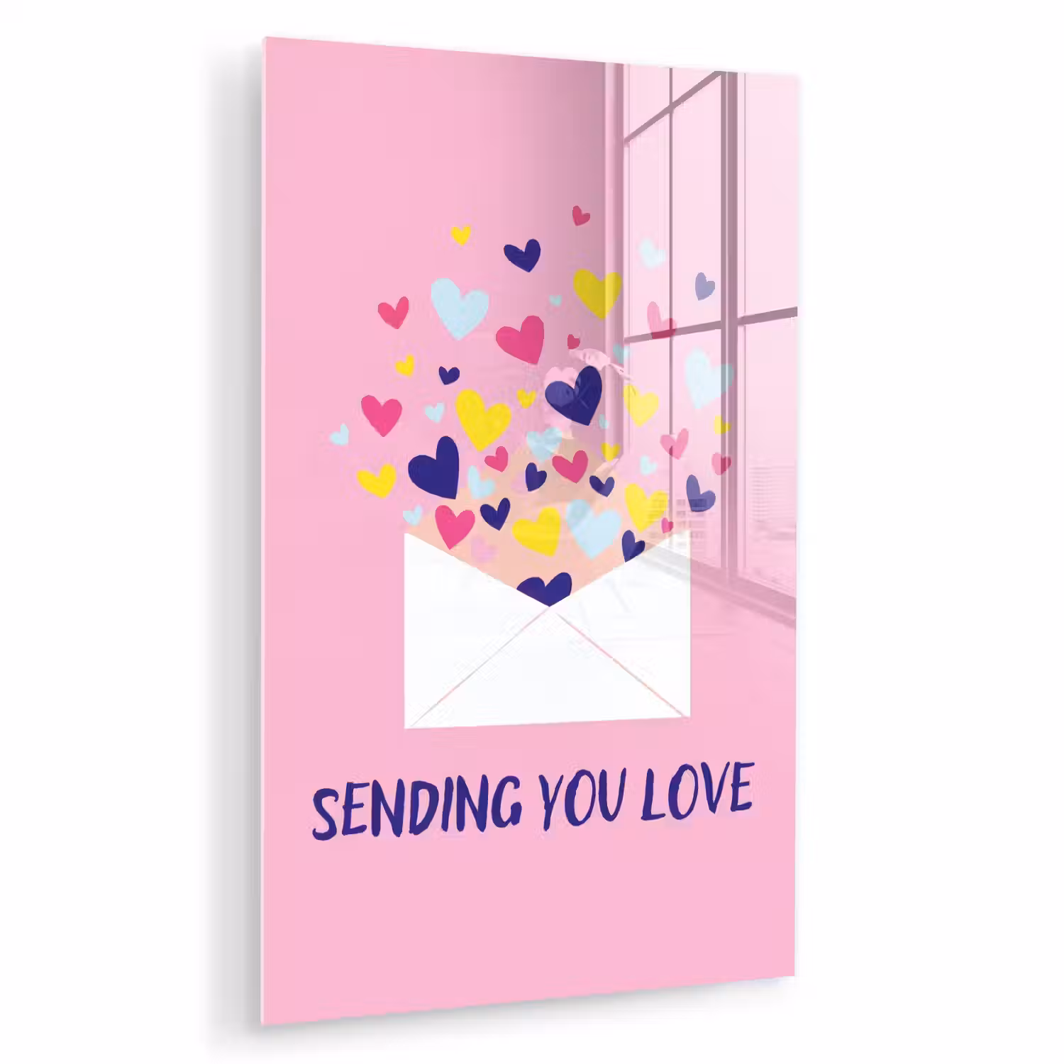 Envelop - Love - Hartjes - Valentijn plexiglas 5mm klein -zzzproduct_nieuw