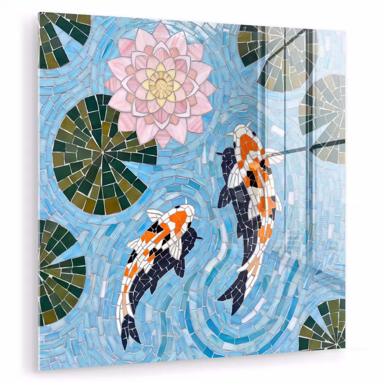 Vis - Water - Natuur - Mozaïek - Blauw plexiglas 5mm klein -zzzproduct_nieuw