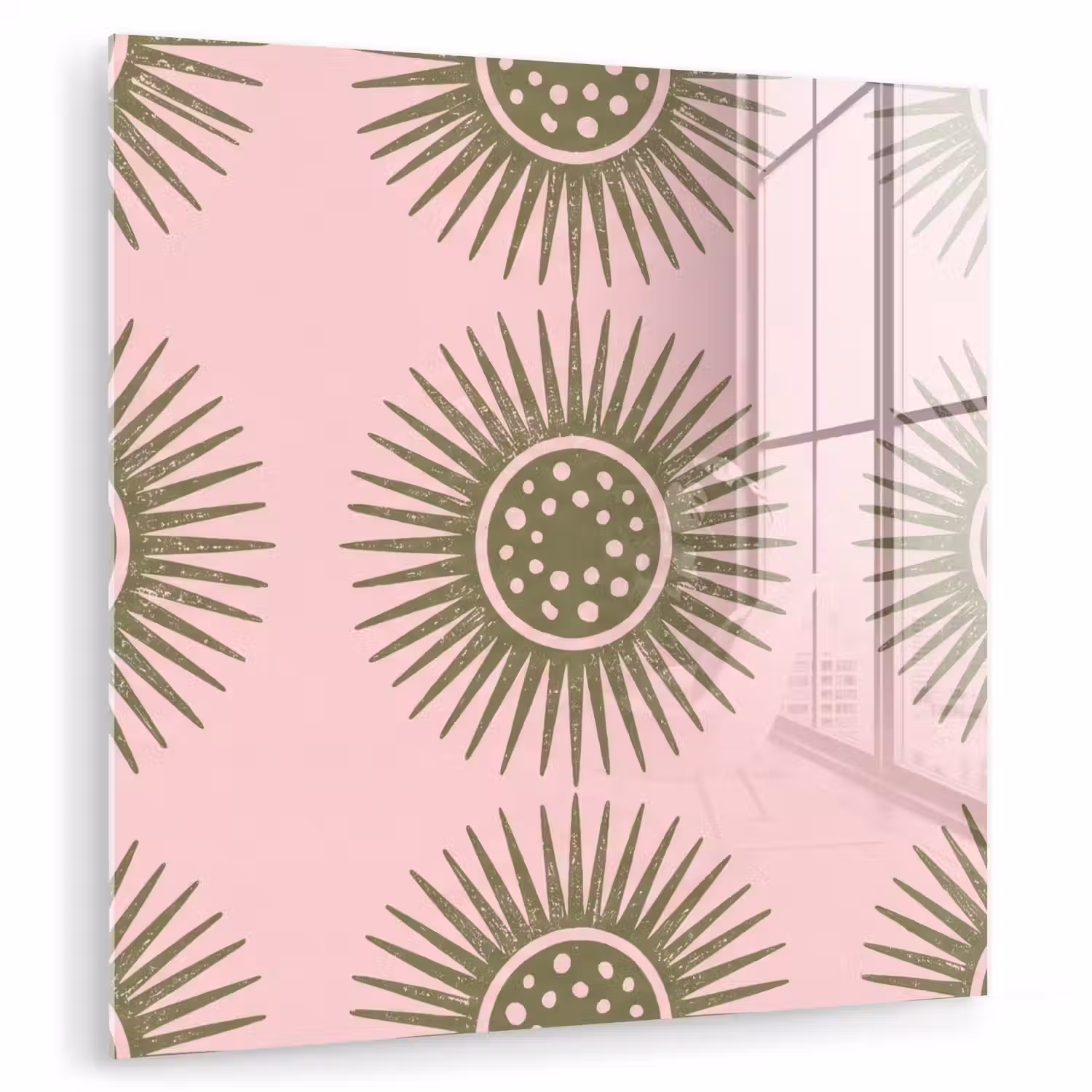 Bloemen - Patroon - Abstract - Roze - Groen plexiglas 5mm klein -zzzproduct_nieuw