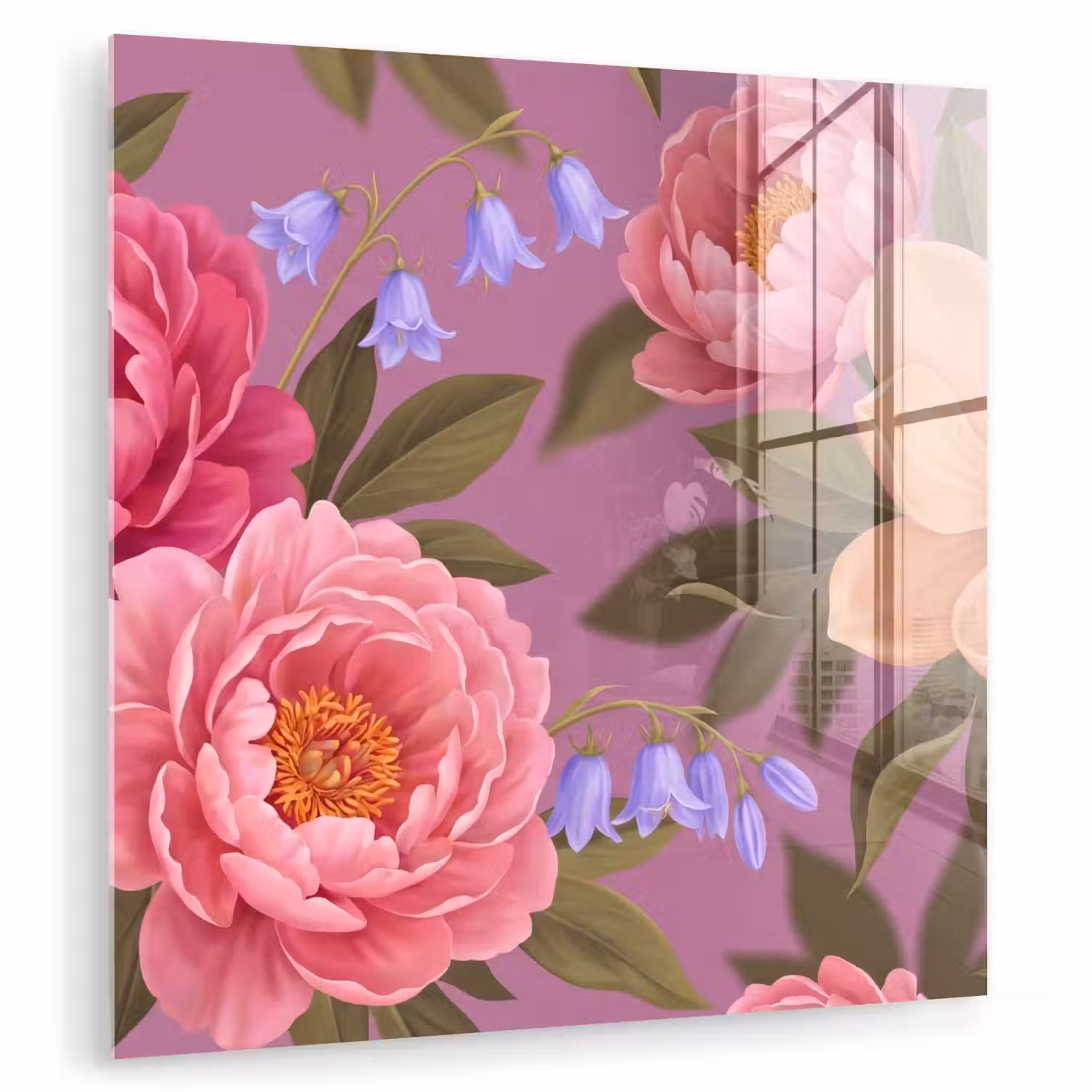 Bloemen - Patroon - Illustratie - Roze plexiglas 5mm klein -zzzproduct_nieuw