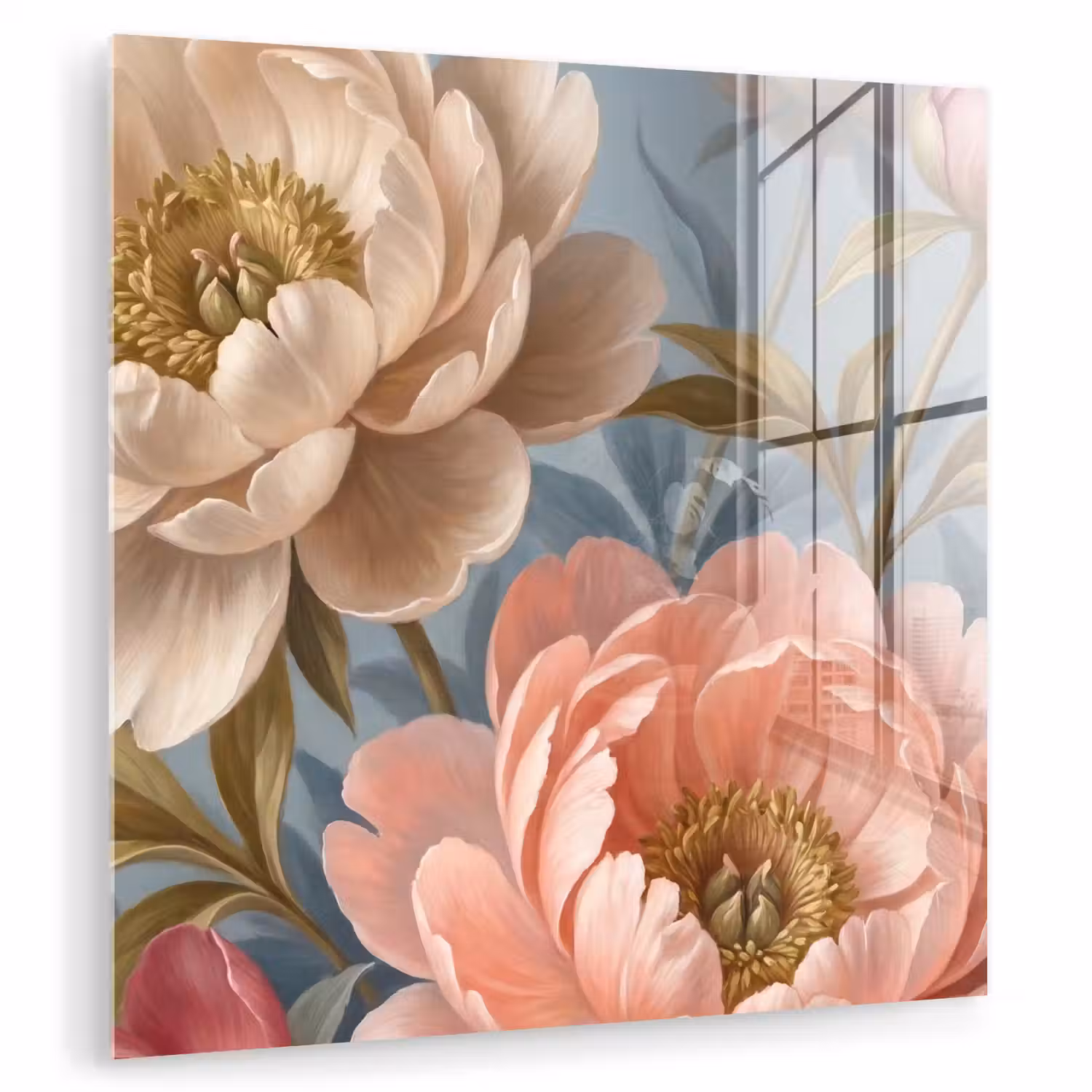 Bloemen - Roze - Beige - Modern - Natuur plexiglas 5mm klein -zzzproduct_nieuw