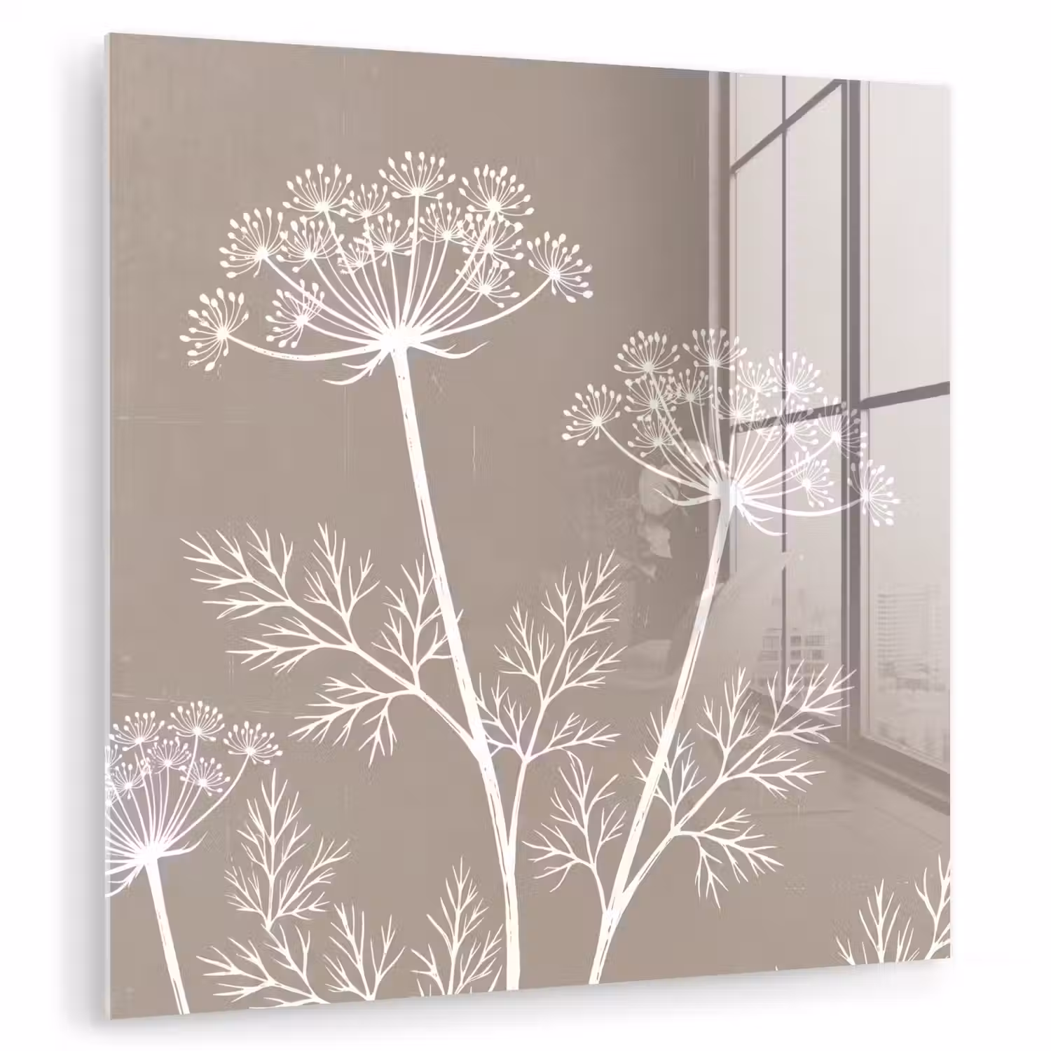 Grafisch - Fluitenkruid - Taupe plexiglas 5mm klein -zzzproduct_nieuw