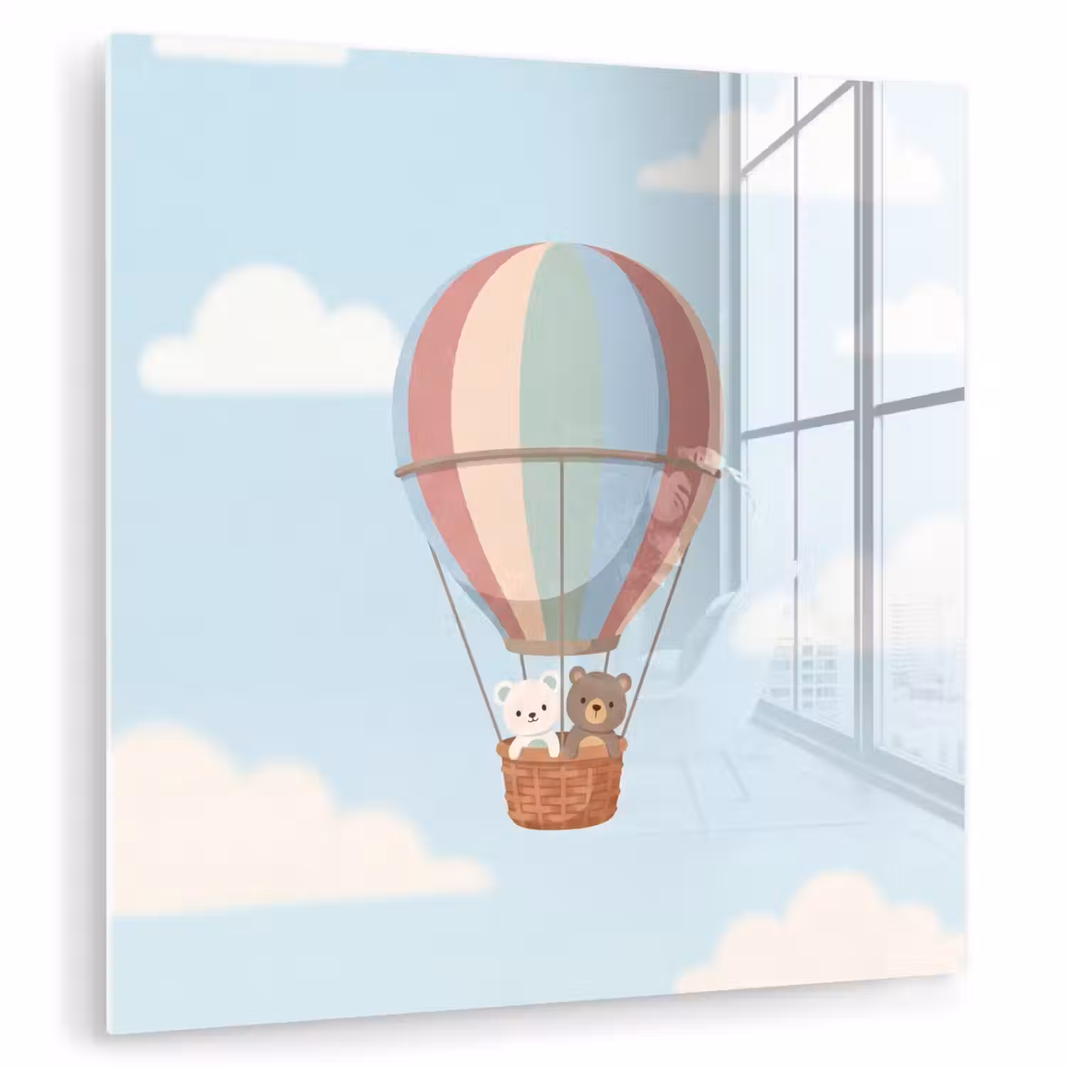 Luchtballon - Beren - Pastel plexiglas 5mm klein -zzzproduct_nieuw
