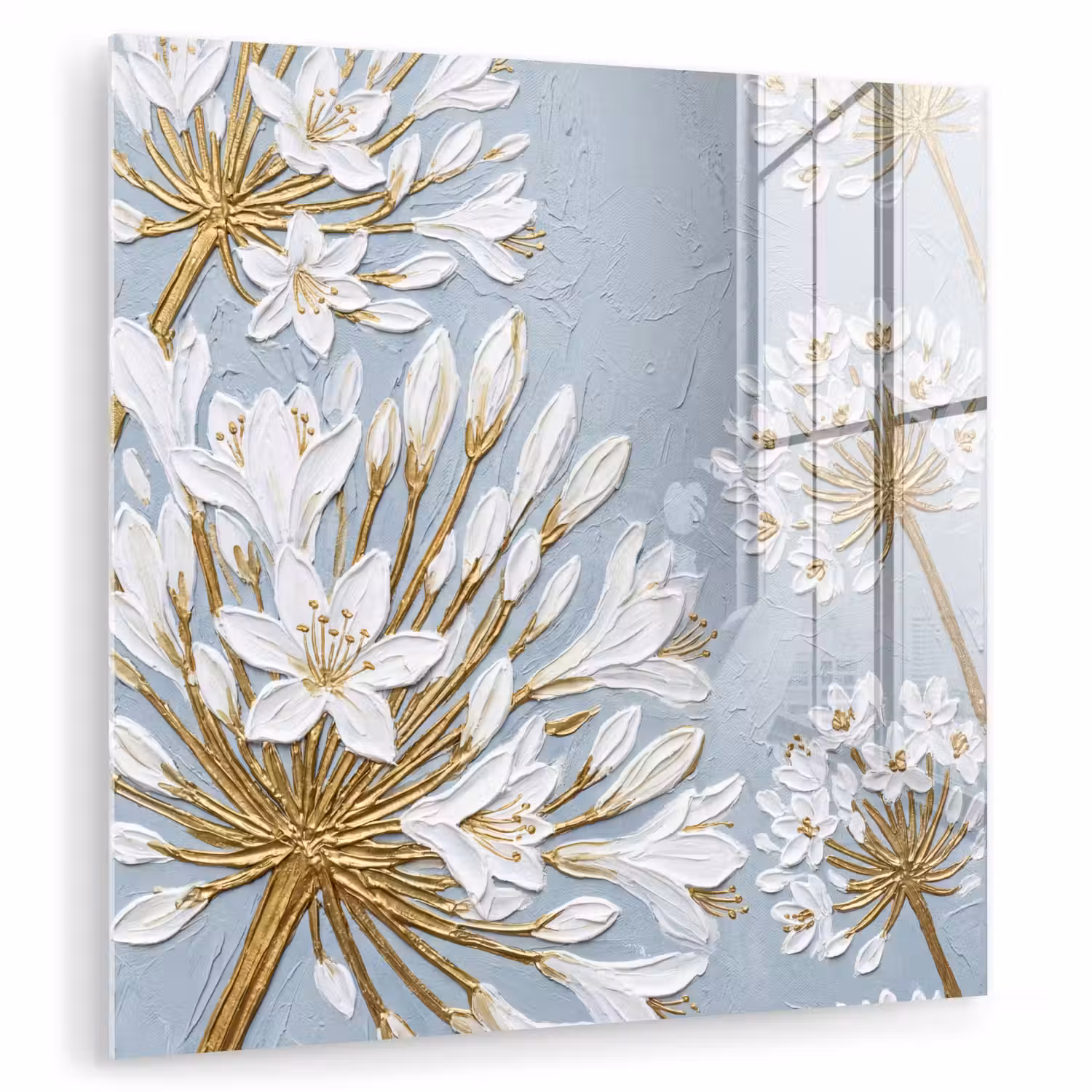 Illustratie - Bloemen - Blauw plexiglas 5mm klein -zzzproduct_nieuw