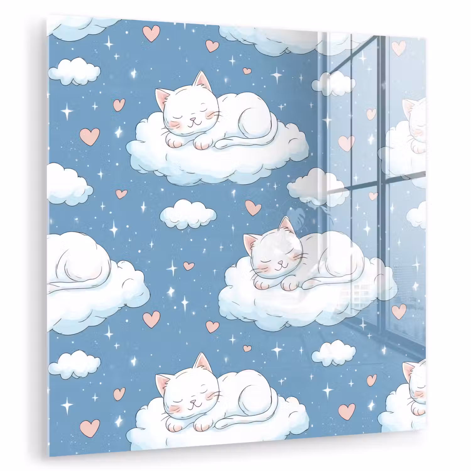 Kitten - Wolken - Blauw plexiglas 5mm klein 11 -zzzproduct_nieuw