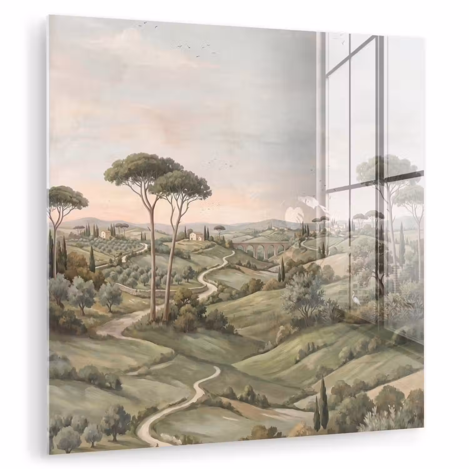 Landschap - Heuvels - Zandpad - Groen plexiglas 5mm klein -zzzproduct_nieuw