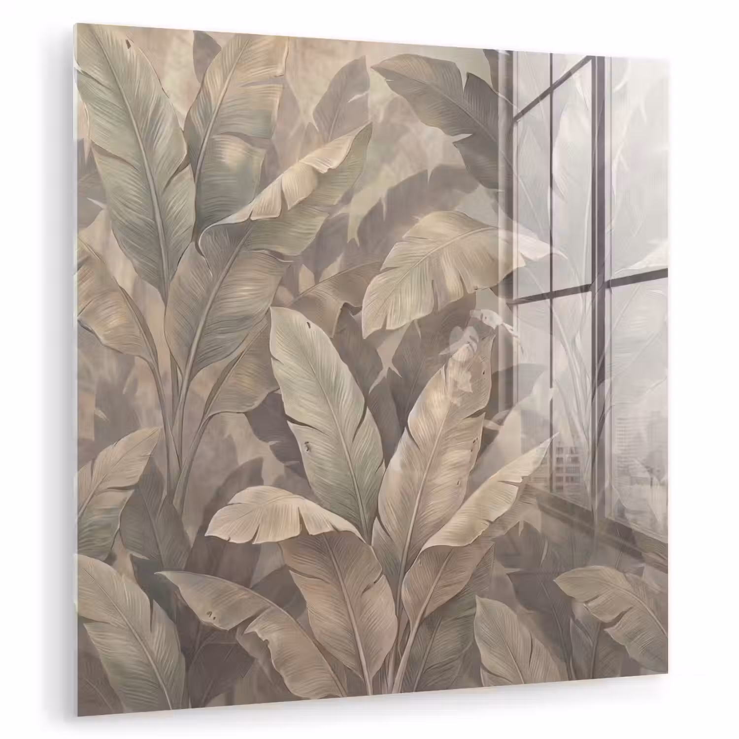 Bladeren - Tropisch - Natuur - Modern - Beige plexiglas 5mm klein -zzzproduct_nieuw