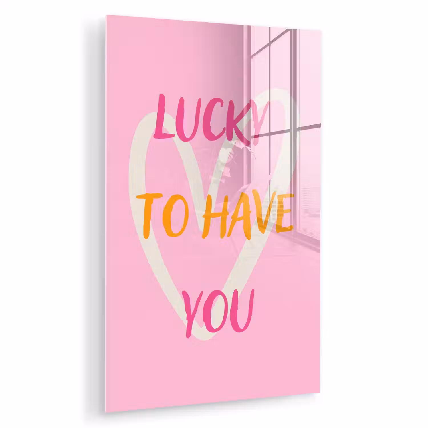 Lucky - Love - Valentijn - Roze plexiglas 5mm klein -zzzproduct_nieuw