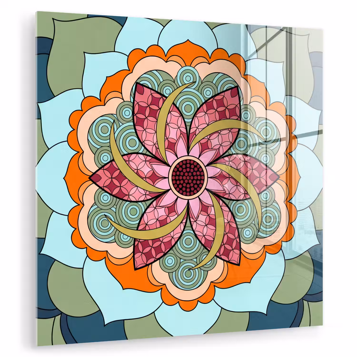 Mandala - Geometrisch - Kunst - Decoratief - Kleurrijk plexiglas 5mm klein -zzzproduct_nieuw