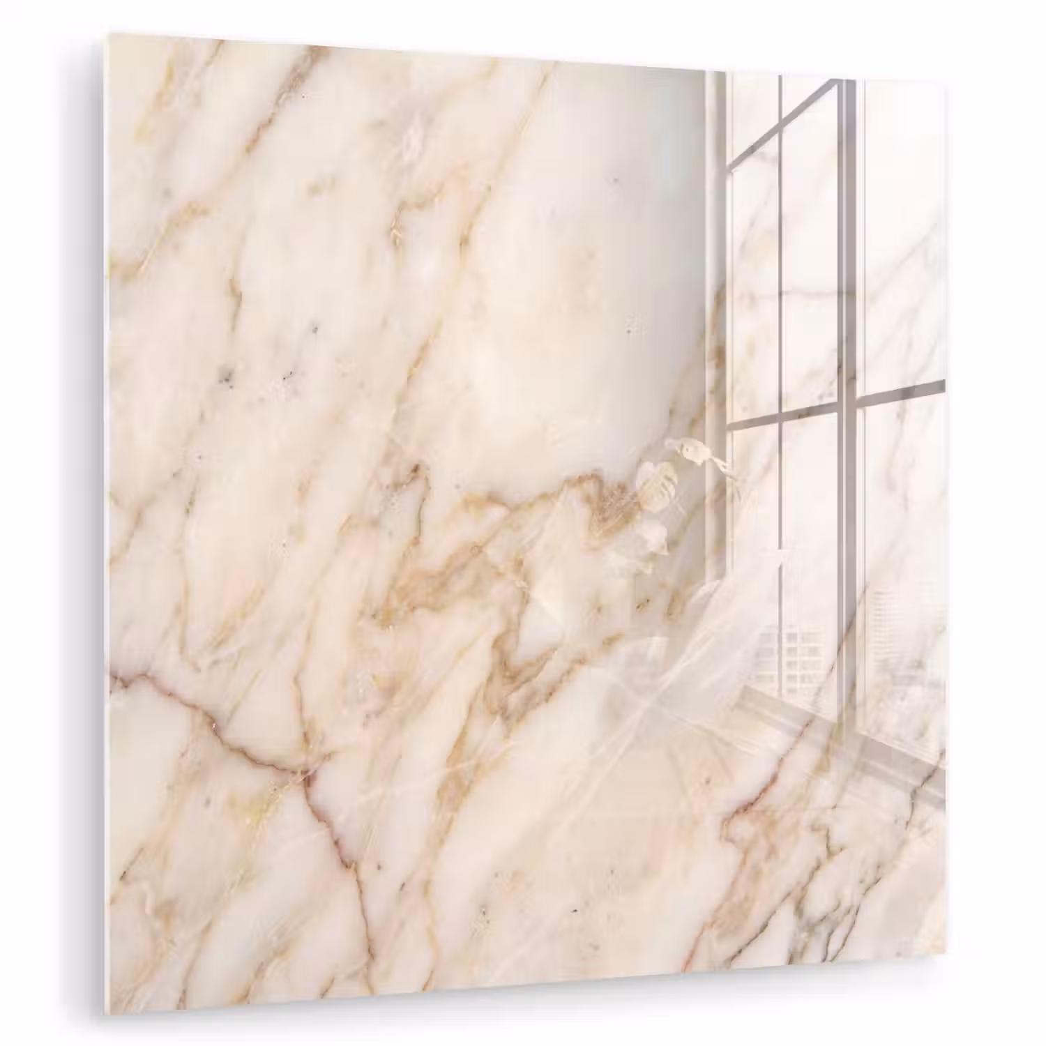 Marmer - Ader - Abstract - Wit - Goud plexiglas 5mm klein -zzzproduct_nieuw