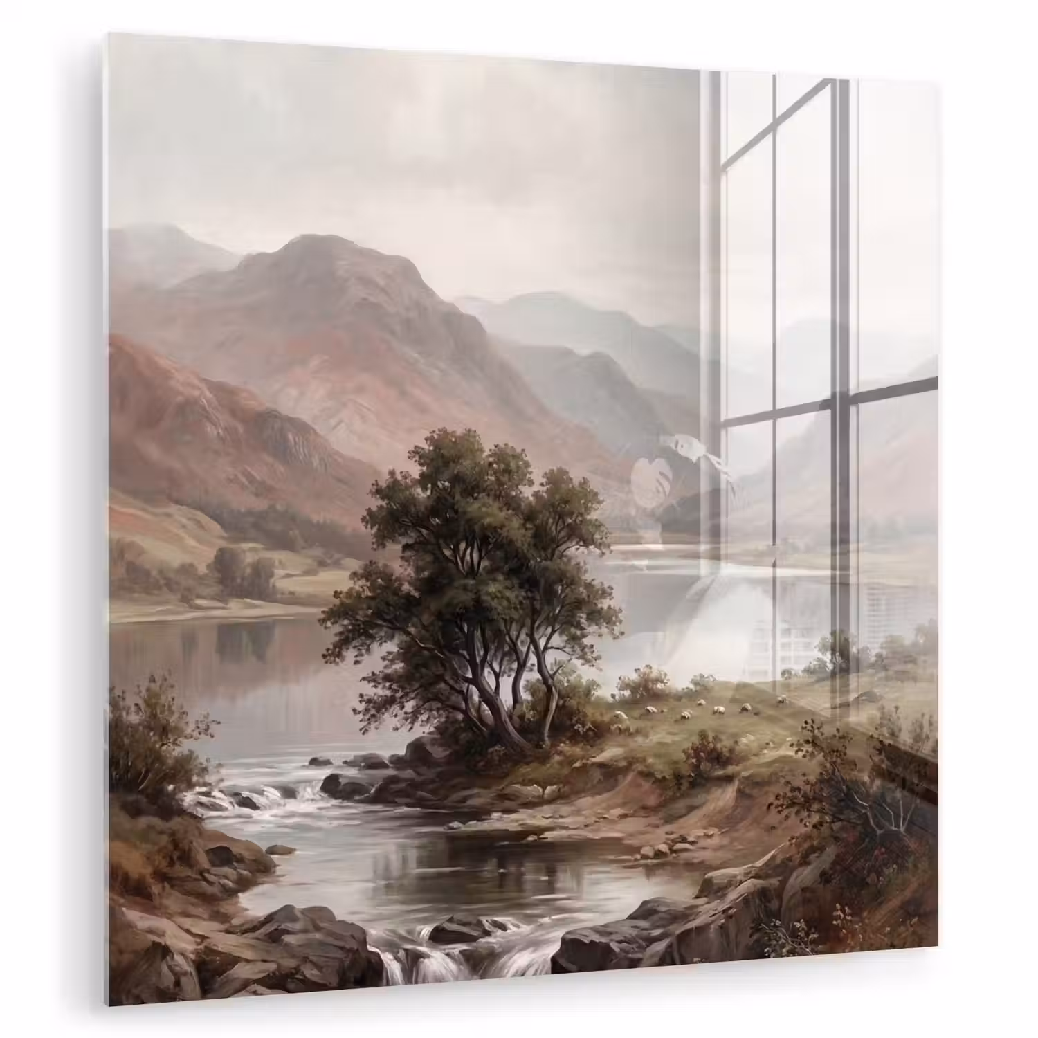 Berglandschap - Meer - Bergen - Vallei - Klassiek plexiglas 5mm klein -zzzproduct_nieuw
