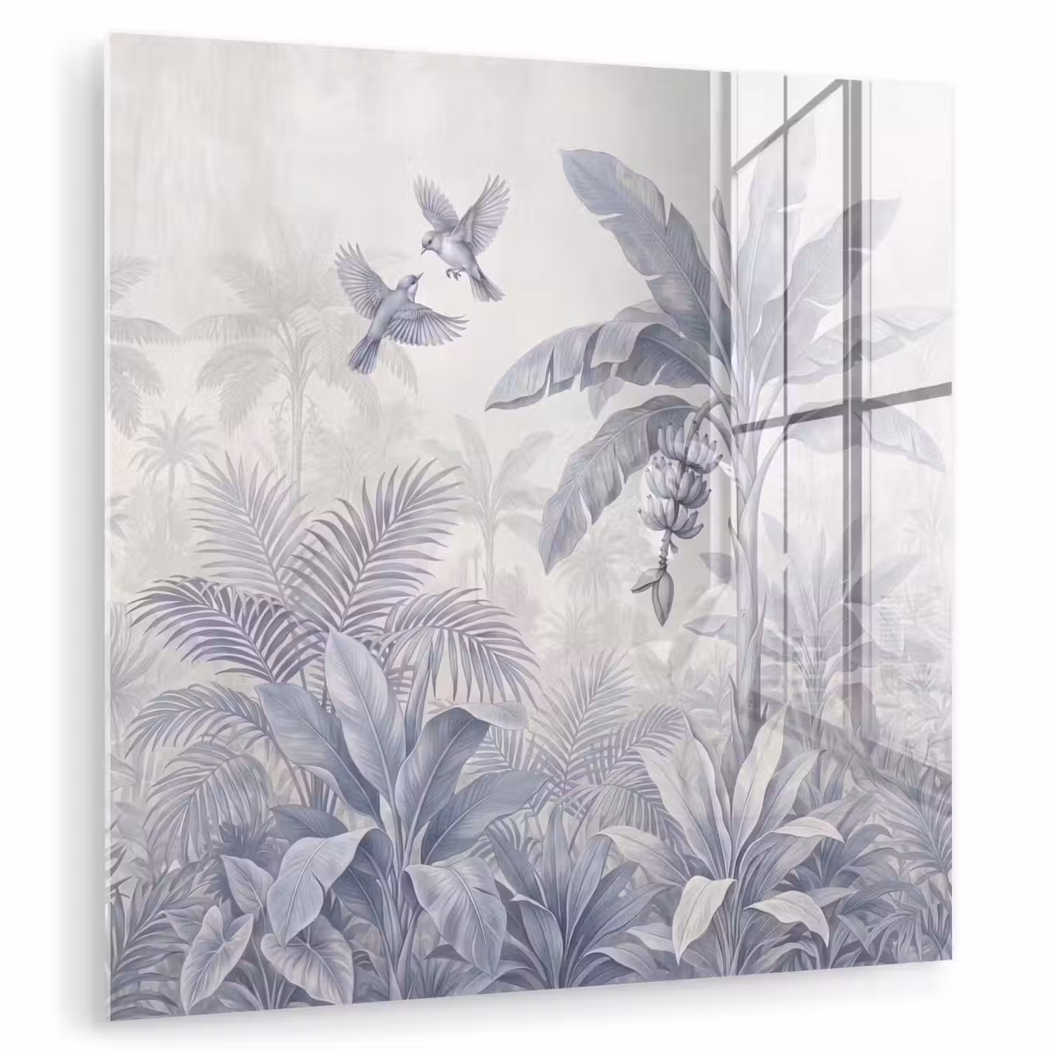 Natuur - Vogel - Jungle - Illustratie - Blauw plexiglas 5mm klein -zzzproduct_nieuw