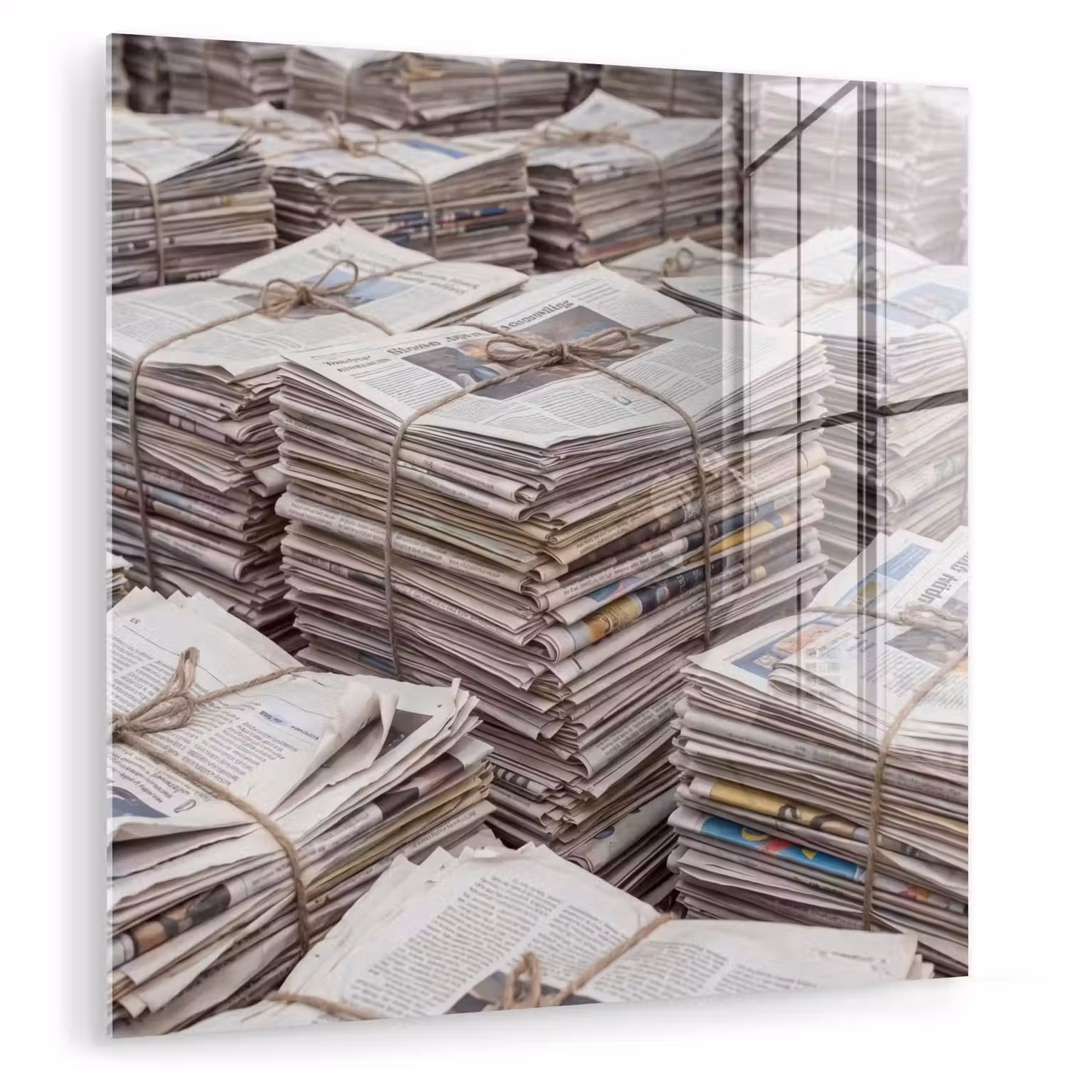 Kranten - Stapels - Touw - Informatie - Vintage plexiglas 5mm klein -zzzproduct_nieuw
