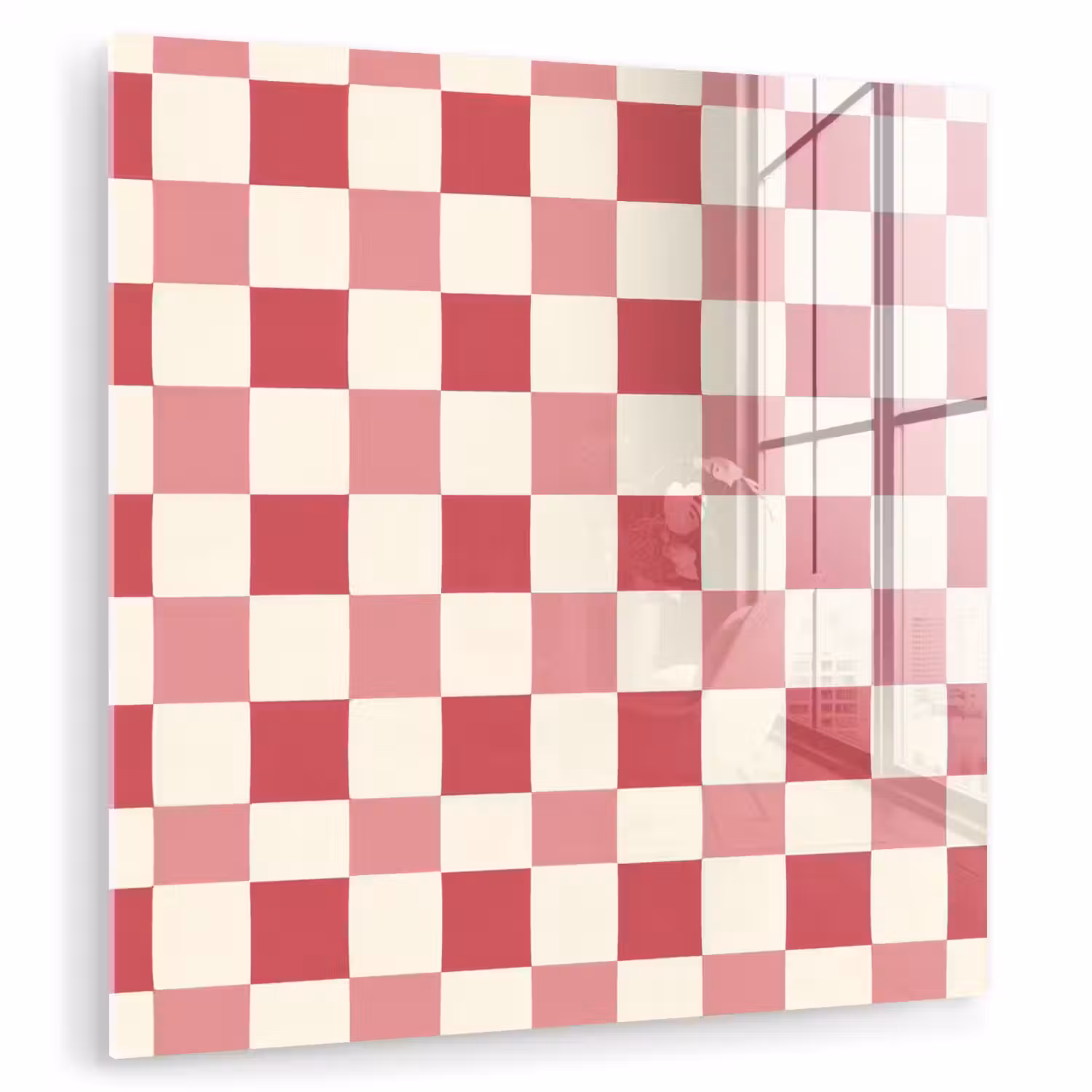 Patroon - Schaak - Roze plexiglas 5mm klein 11 -zzzproduct_nieuw