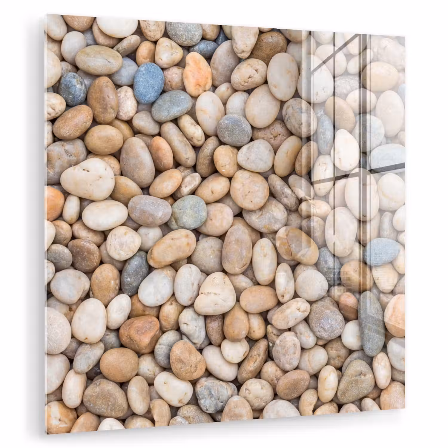 Kiezelstenen - Natuur - Textuur - Beige - Grijs plexiglas 5mm klein -zzzproduct_nieuw