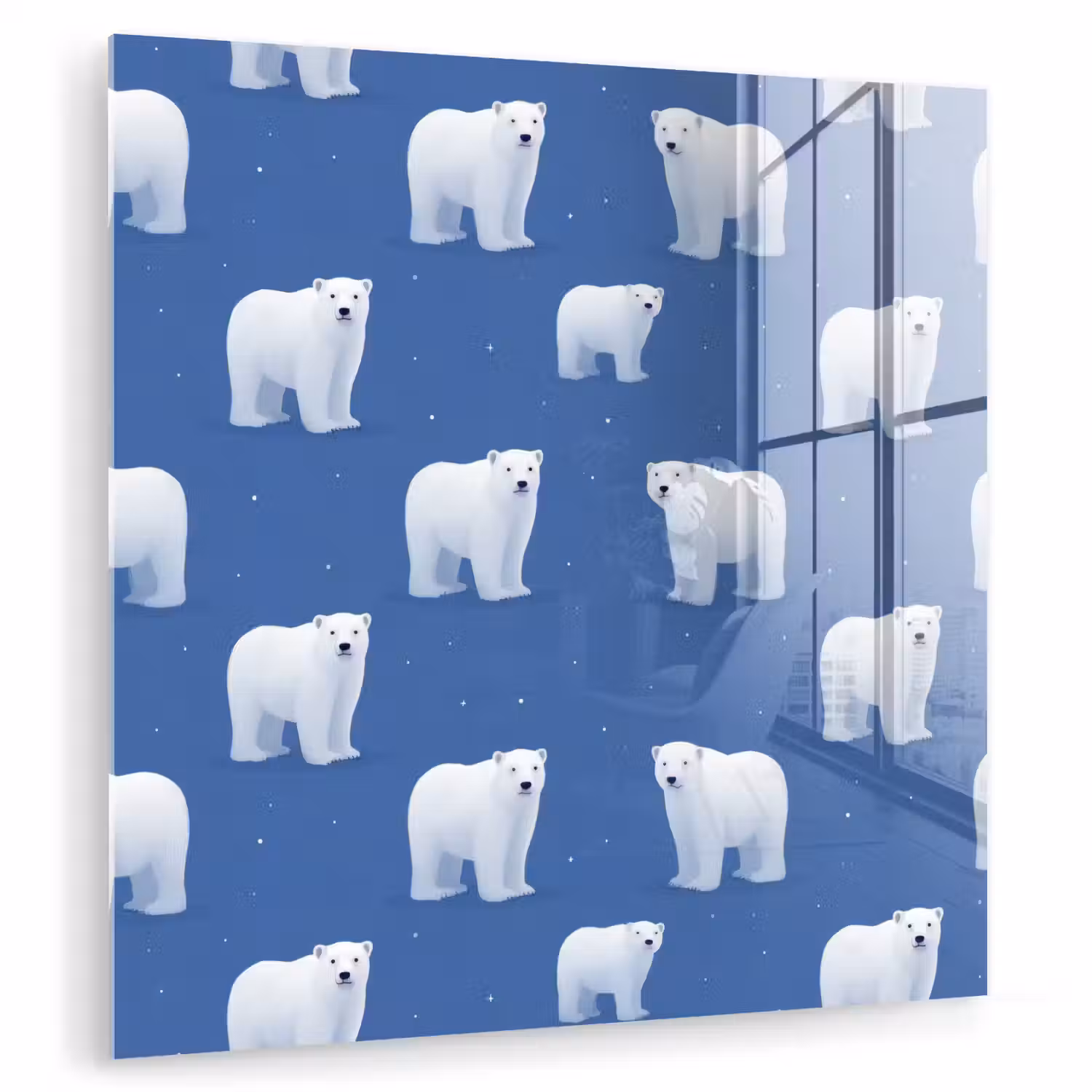 IJsbeer - Patroon - Blauw plexiglas 5mm klein 11 -zzzproduct_nieuw